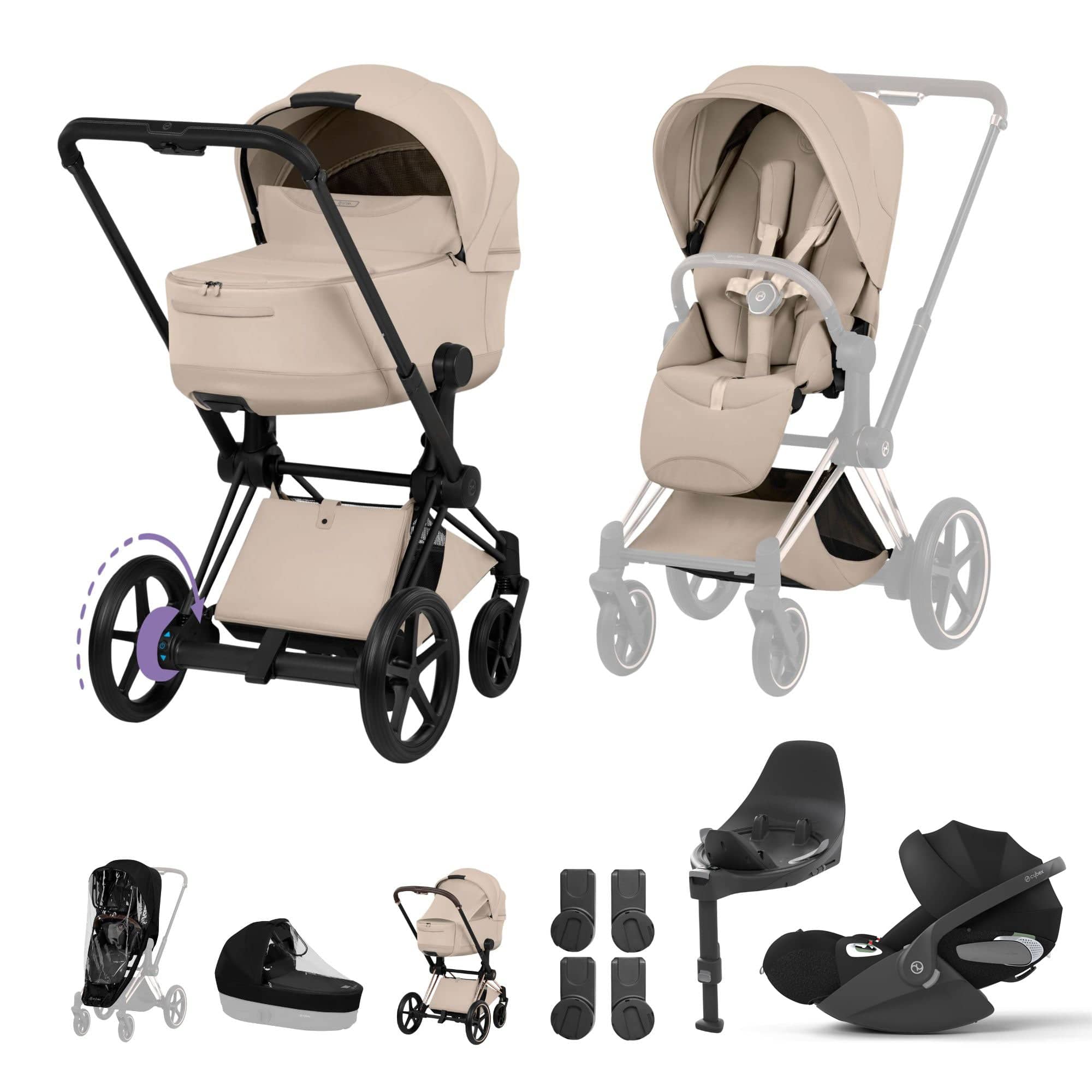 Cybex travel systems Cybex ePriam Ultimate  Bundle - Style Collection - Cozy Beige 21894-MB-COZ-BEI