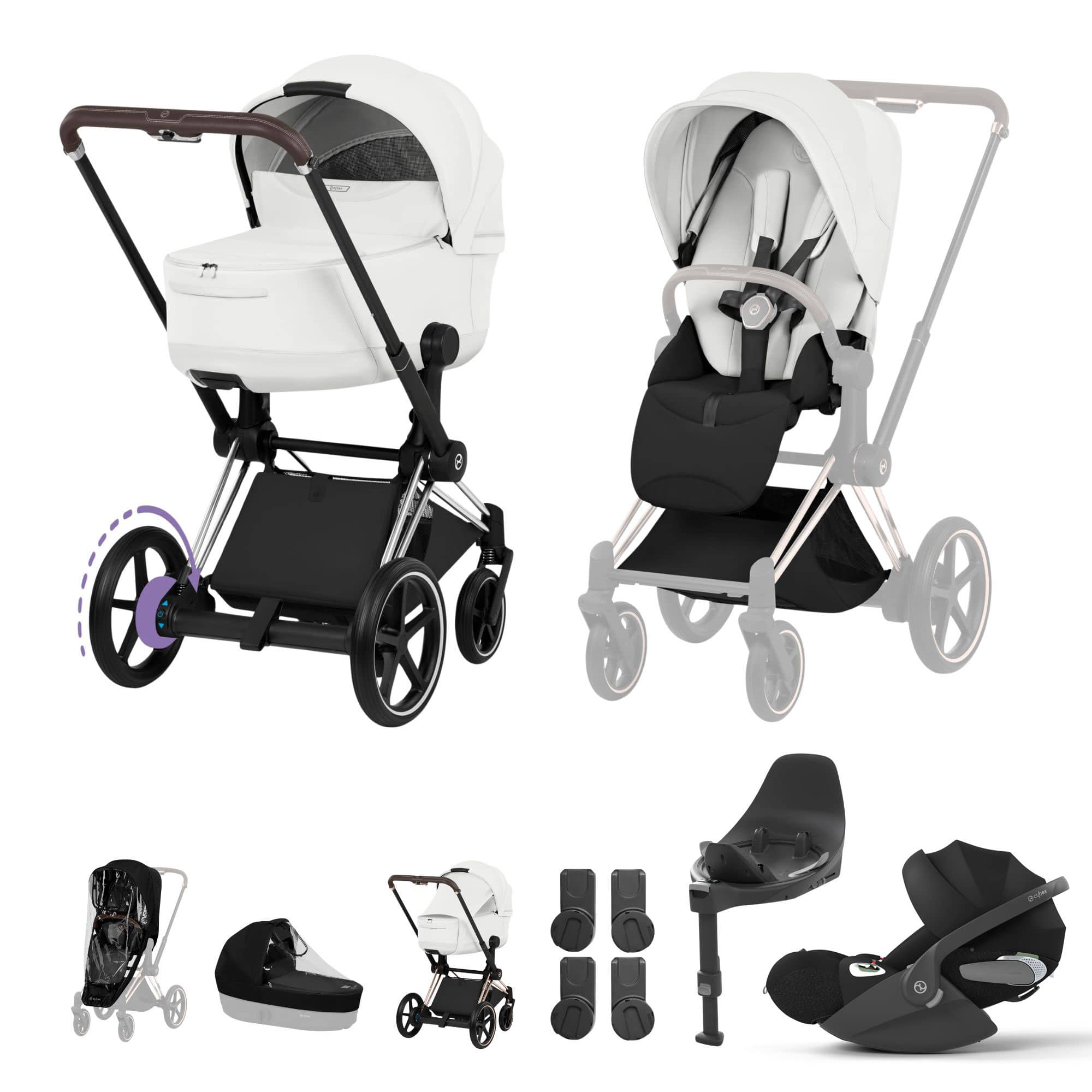 Cybex travel systems Cybex ePriam Ultimate  Bundle - Style Collection - Off White 21894-CB-OFF-WHT