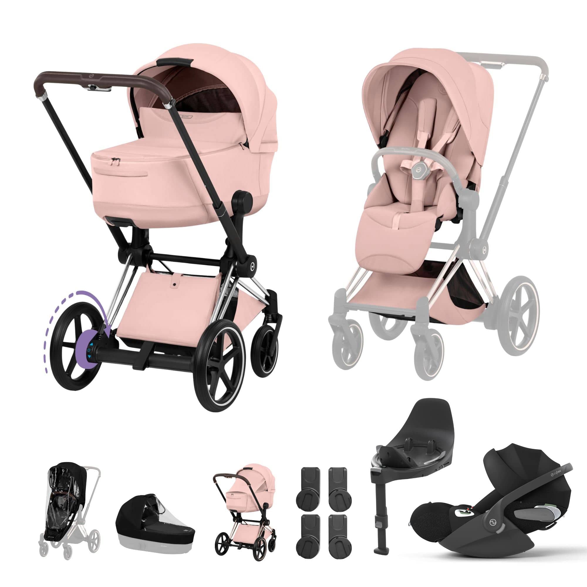 Cybex travel systems Cybex ePriam Ultimate  Bundle - Style Collection - Peach Pink