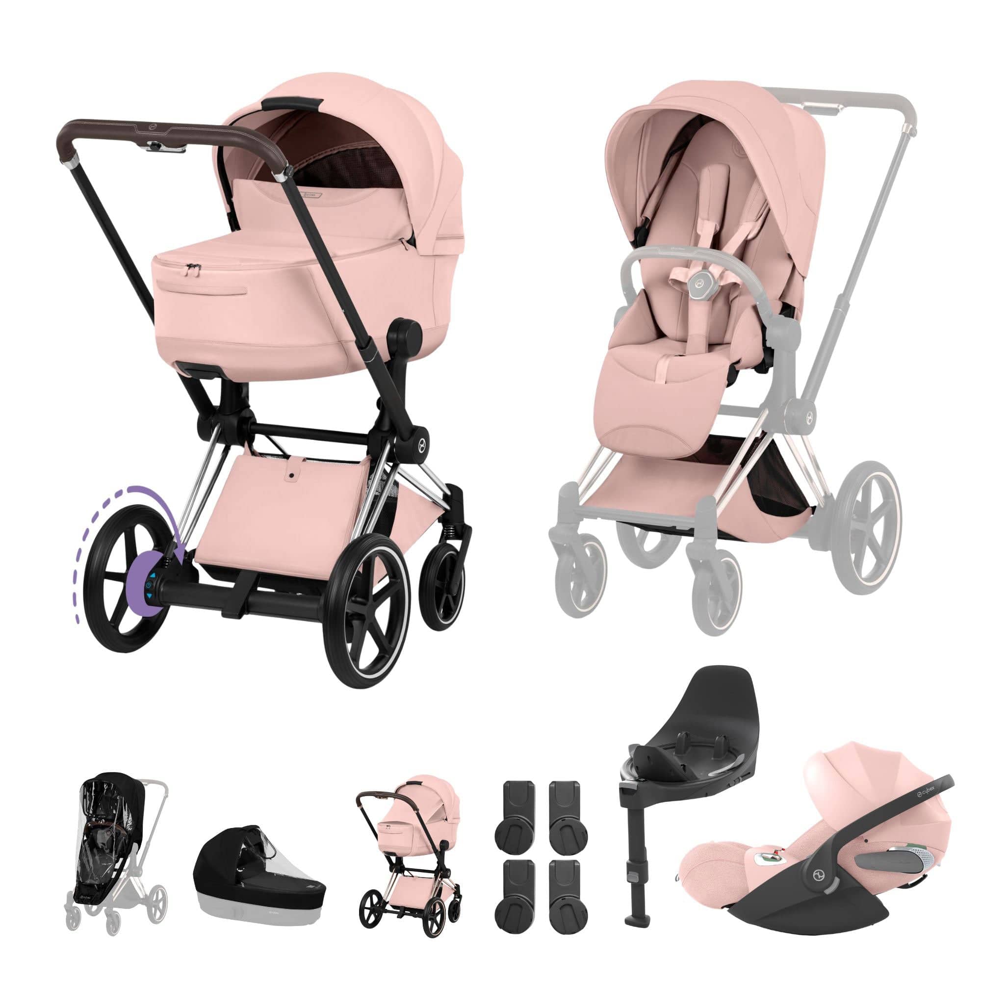 Cybex travel systems Cybex ePriam Ultimate  Bundle - Style Collection - Peach Pink