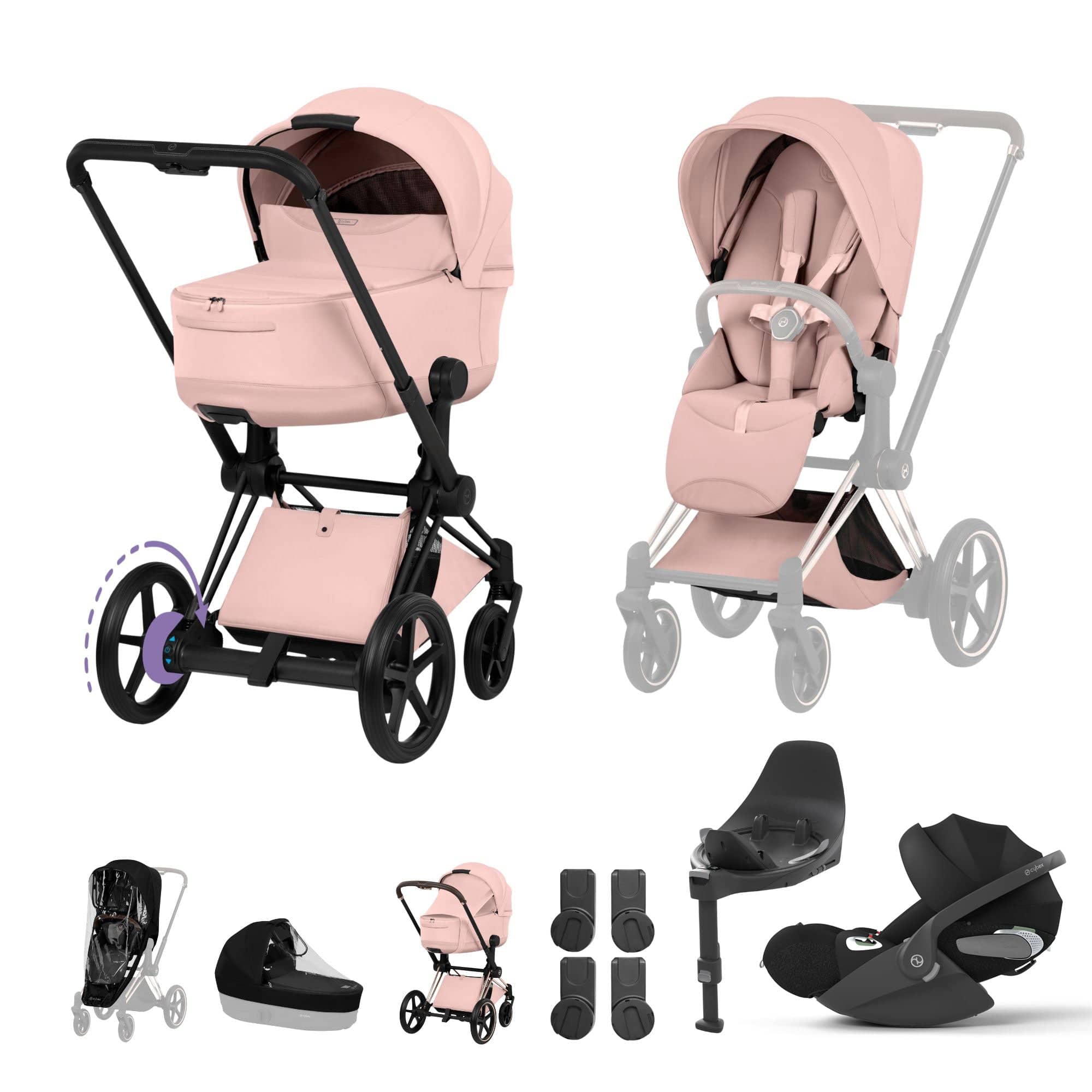 Cybex travel systems Cybex ePriam Ultimate  Bundle - Style Collection - Peach Pink