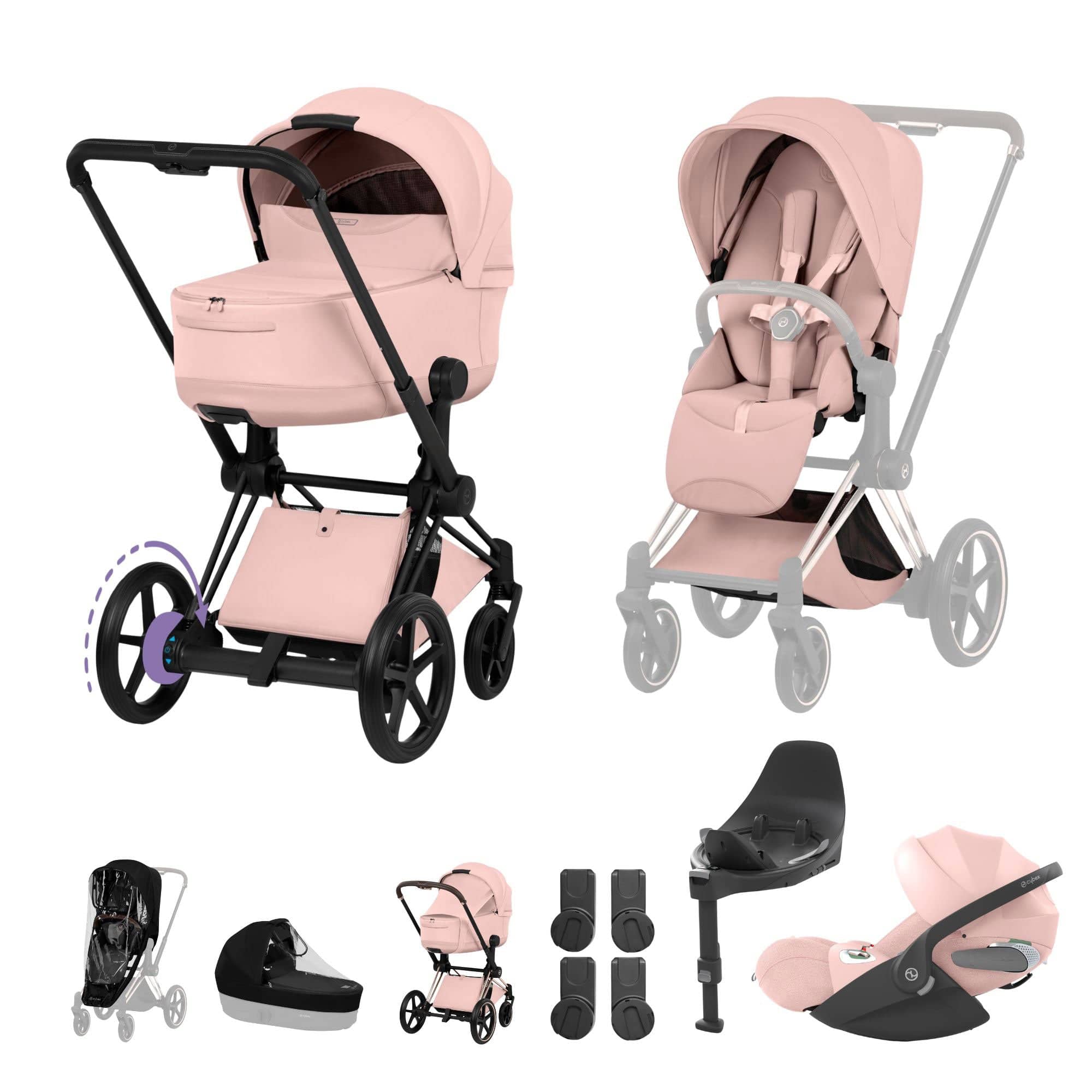 Cybex travel systems Cybex ePriam Ultimate  Bundle - Style Collection - Peach Pink