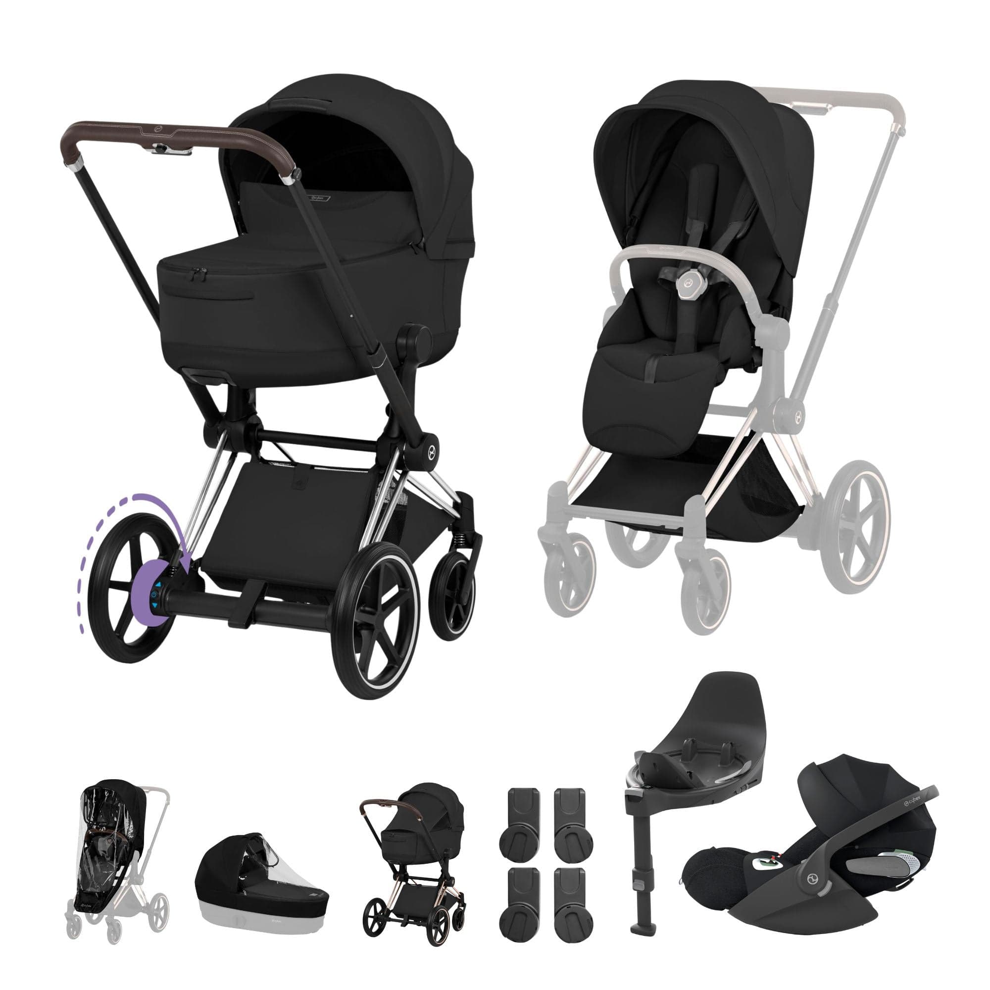 Cybex travel systems Cybex ePriam Ultimate  Bundle - Style Collection - Sepia Black 21894-CB-BLK-1