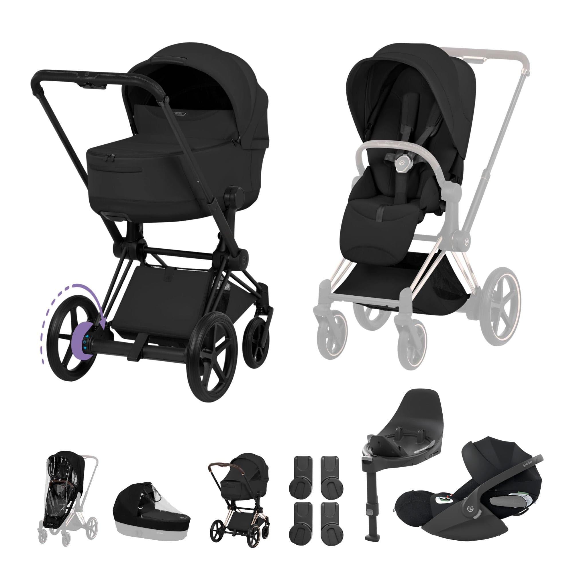 Cybex travel systems Cybex ePriam Ultimate  Bundle - Style Collection - Sepia Black 21894-MB-BLK-1