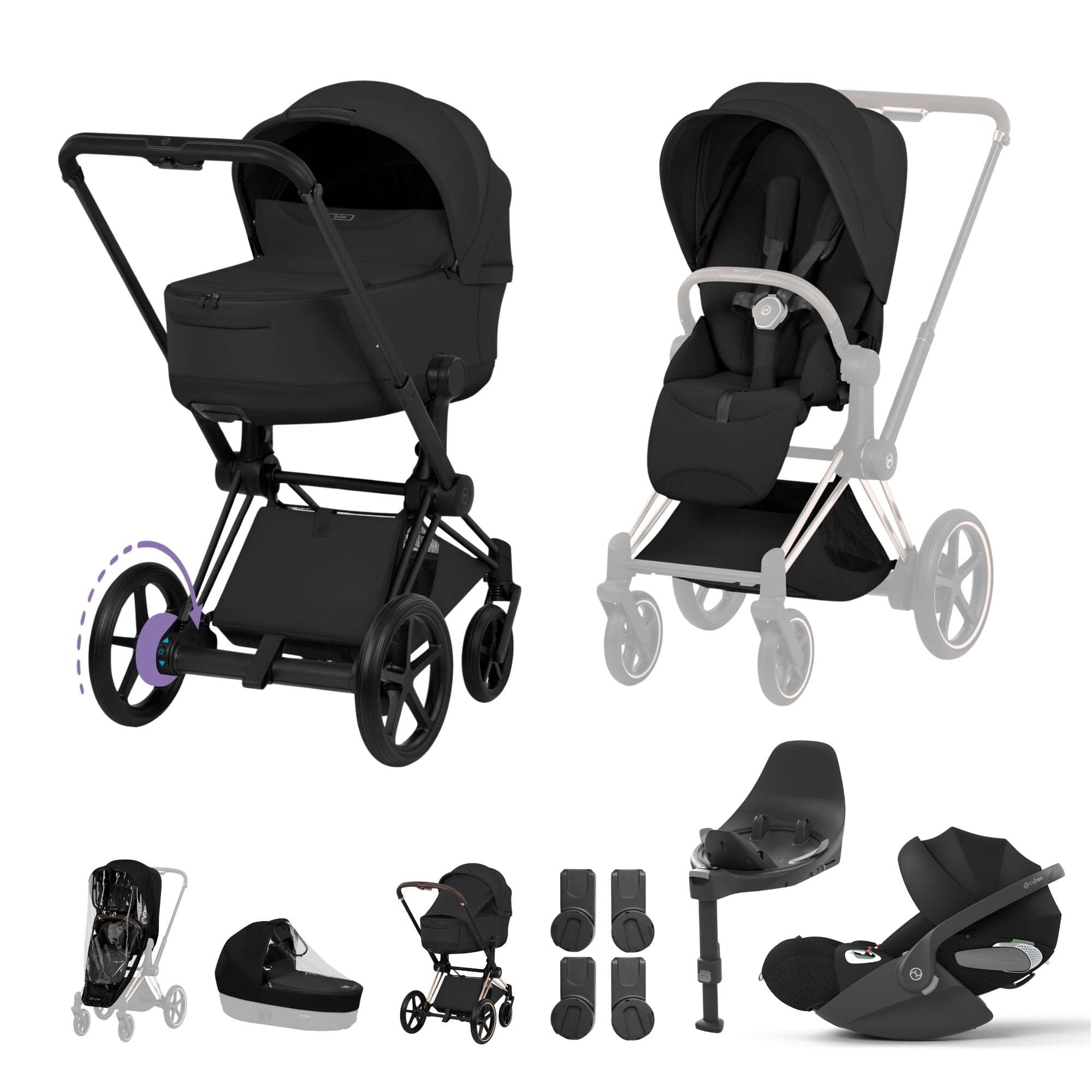 Cybex travel systems Cybex ePriam Ultimate  Bundle - Style Collection - Sepia Black 21894-MB-BLK