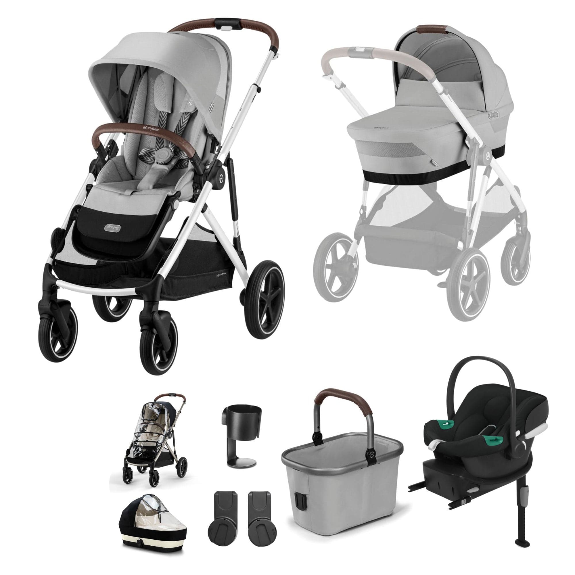 Cybex travel systems Cybex Gazelle S Comfort Bundle - Silver/Stone Grey 18489-STO-GRY