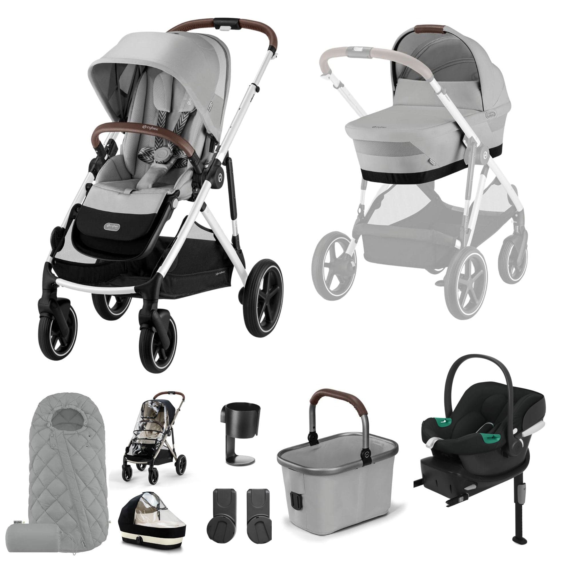 Cybex travel systems Cybex Gazelle S Comfort Bundle - Silver/Stone Grey 18489-STO-GRY-2
