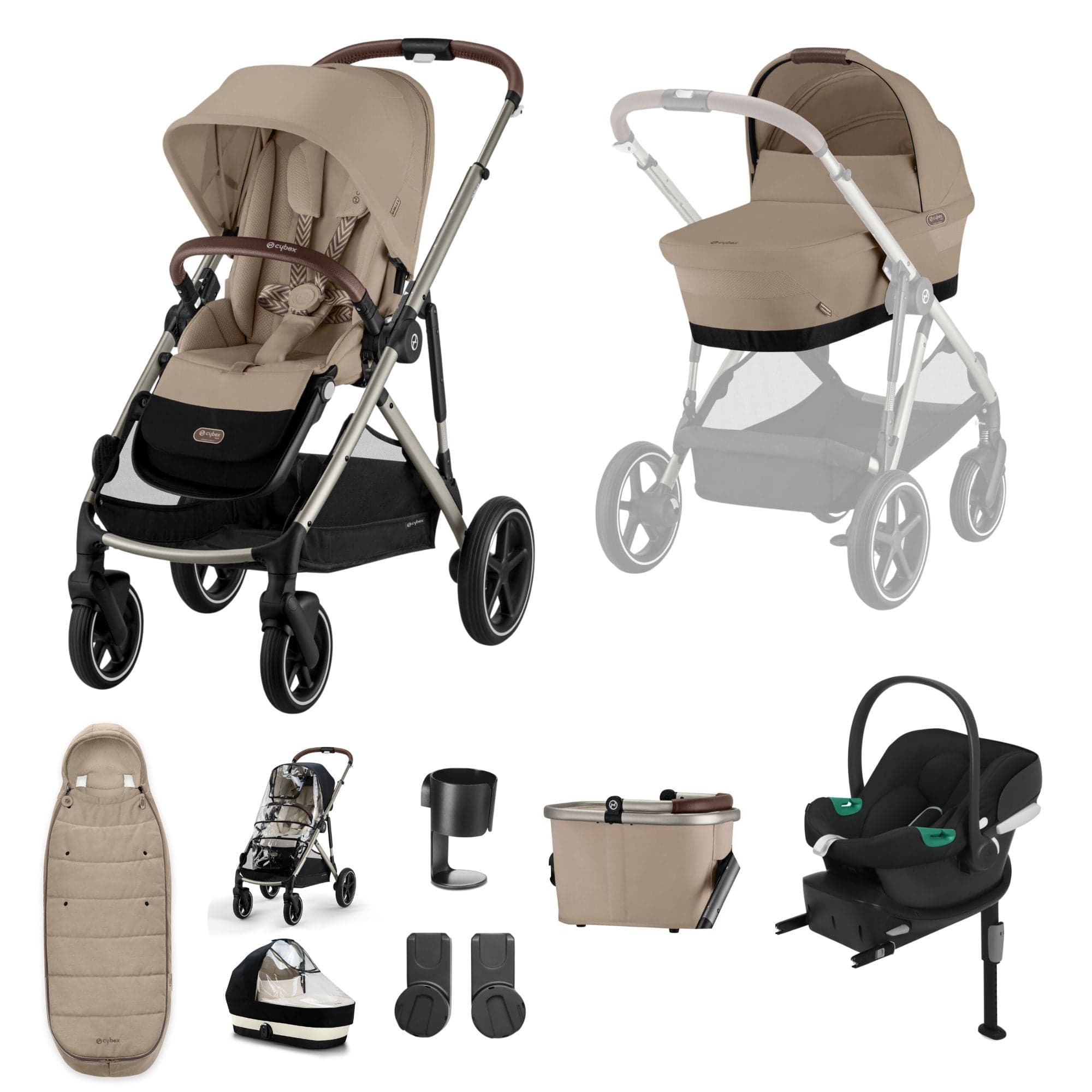 Cybex travel systems Cybex Gazelle S Comfort Bundle - Taupe/Almond Beige 17035-ALM-BEI-1