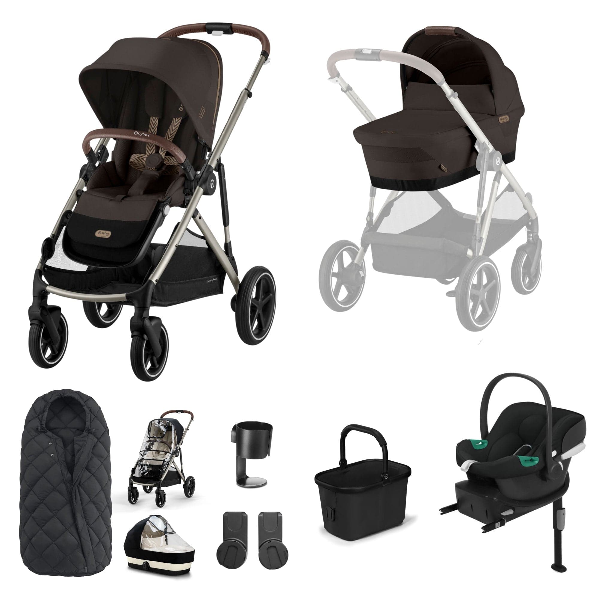 Cybex travel systems Cybex Gazelle S Comfort Bundle - Taupe/Chocolate Brown 19510-GAZ-COM-CHB-3