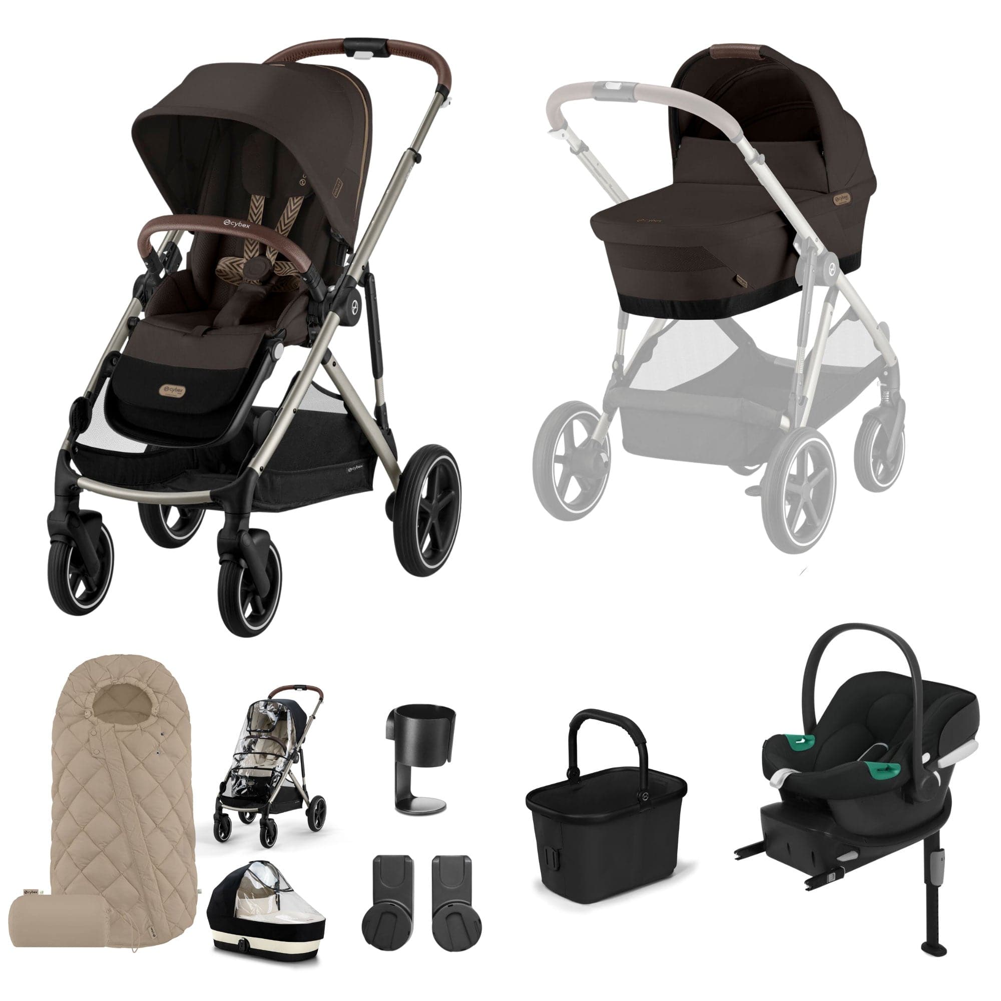 Cybex travel systems Cybex Gazelle S Comfort Bundle - Taupe/Chocolate Brown 19510-GAZ-COM-CHB-4
