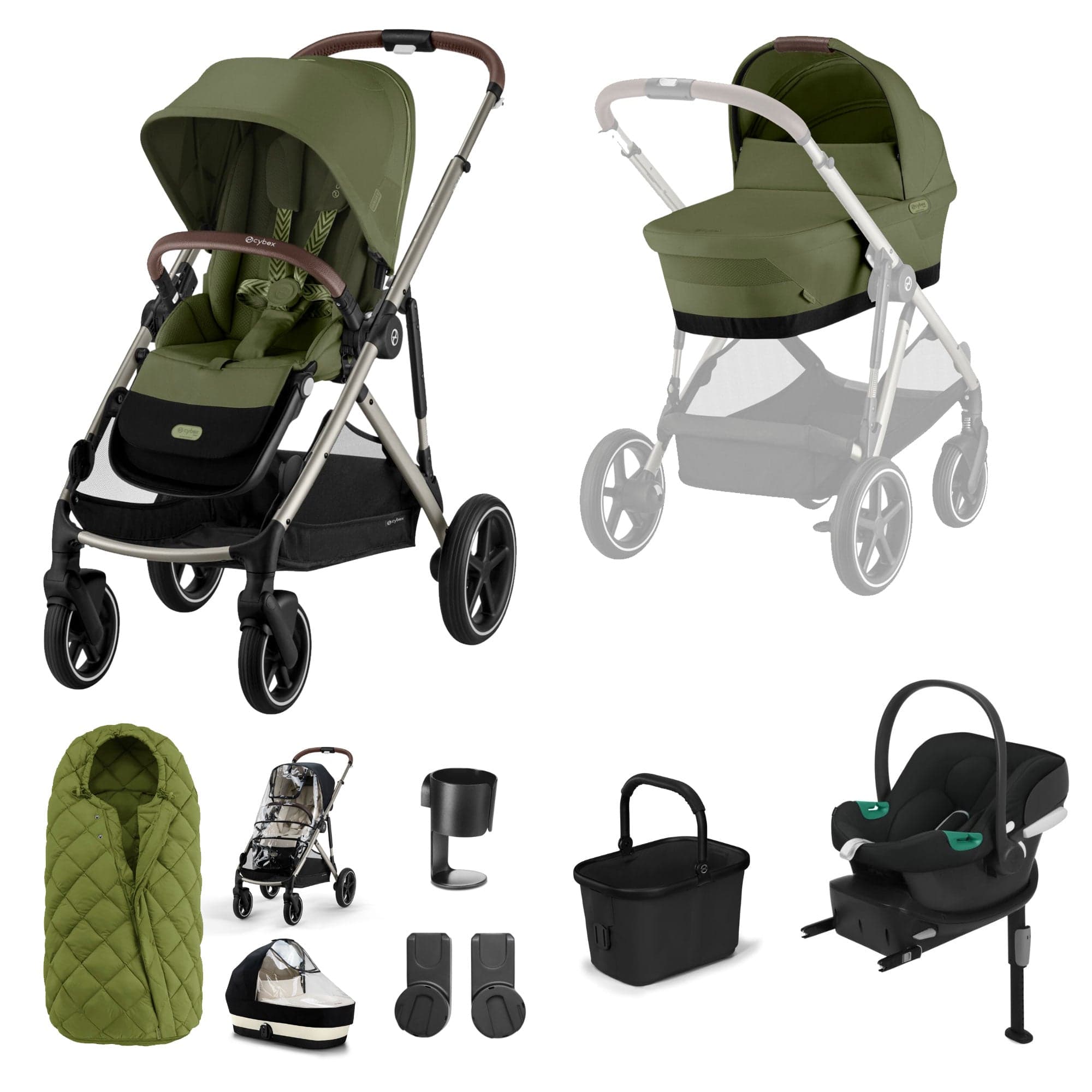 Cybex travel systems Cybex Gazelle S Comfort Bundle - Taupe/Moss Green 19495-GAZ-COM-MOS-3