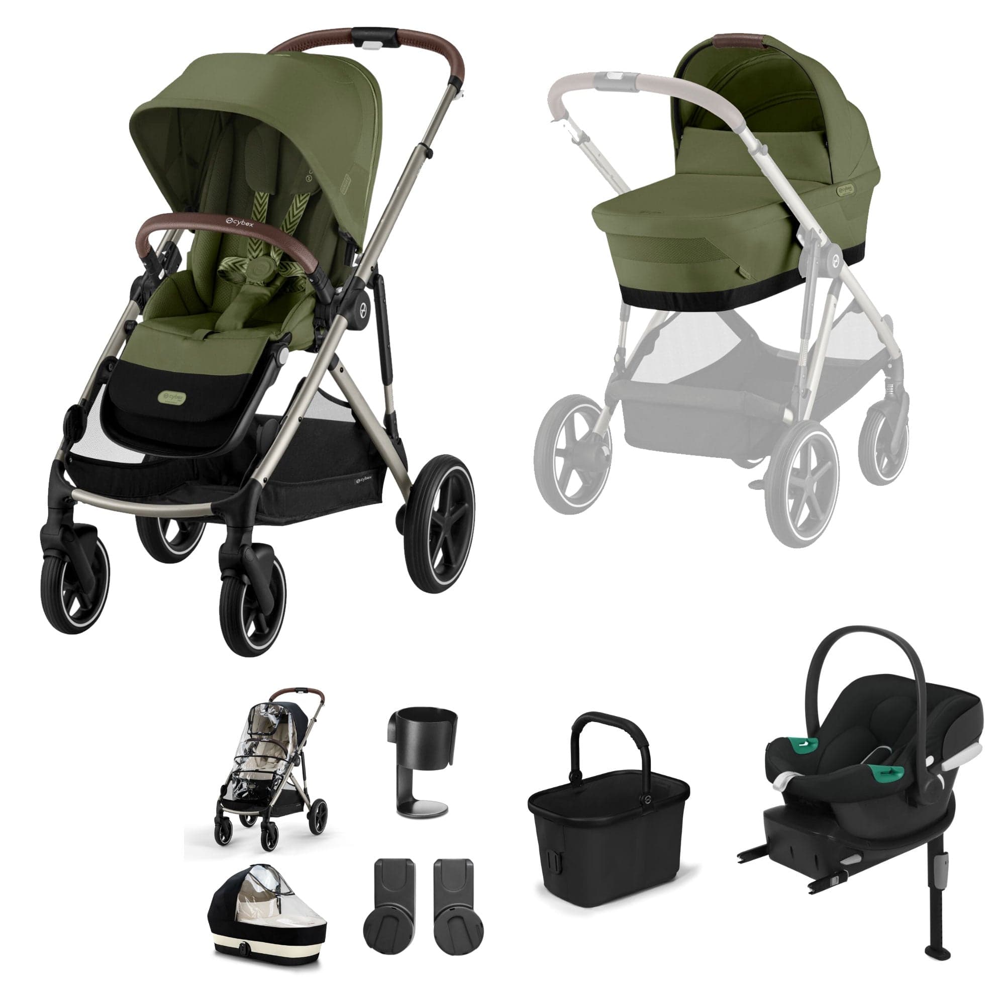 Cybex travel systems Cybex Gazelle S Comfort Bundle - Taupe/Moss Green 19495-GAZ-COM-MOS-4