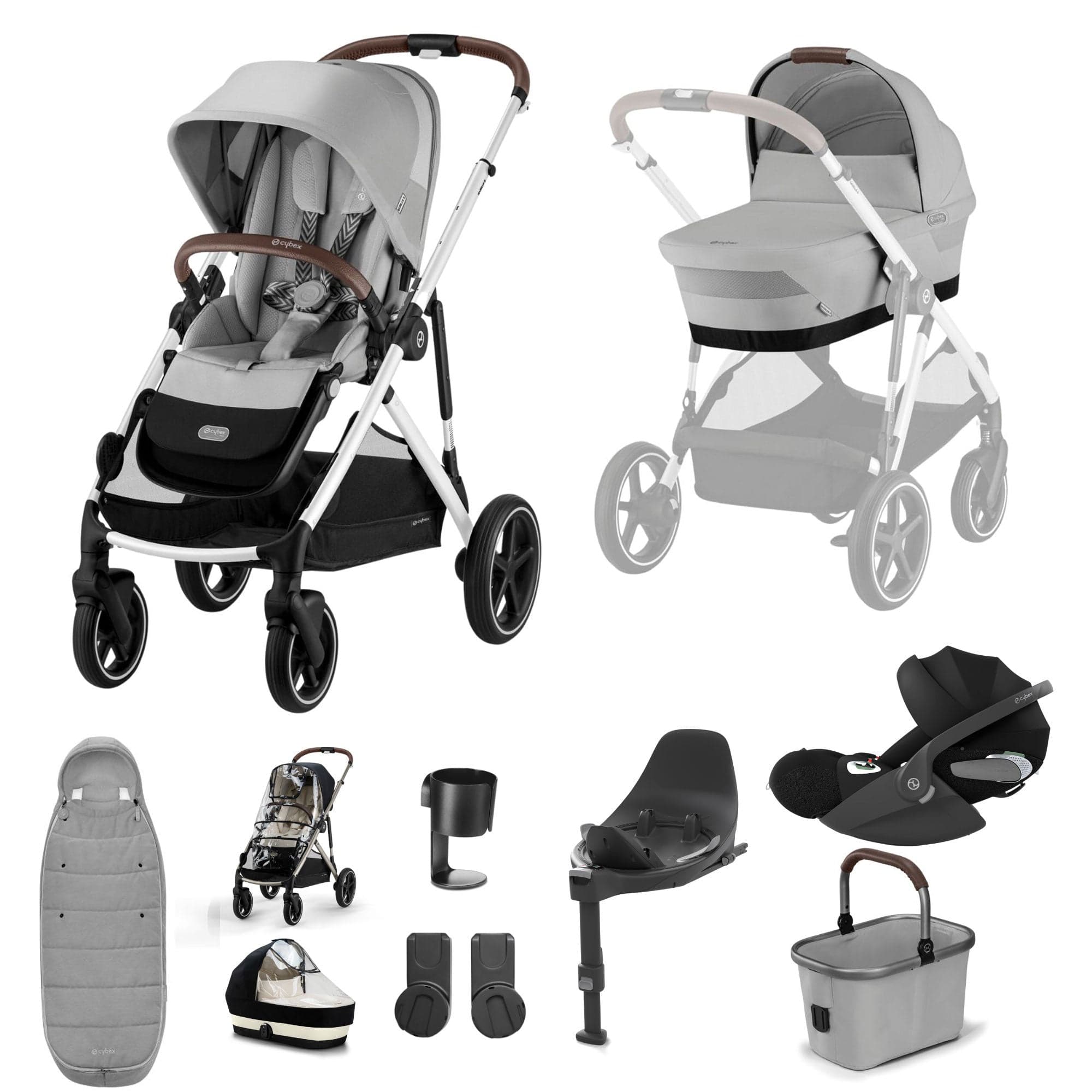 Cybex travel systems Cybex Gazelle S Luxury Bundle - Silver/Stone Grey 18495-STO-GRY-1
