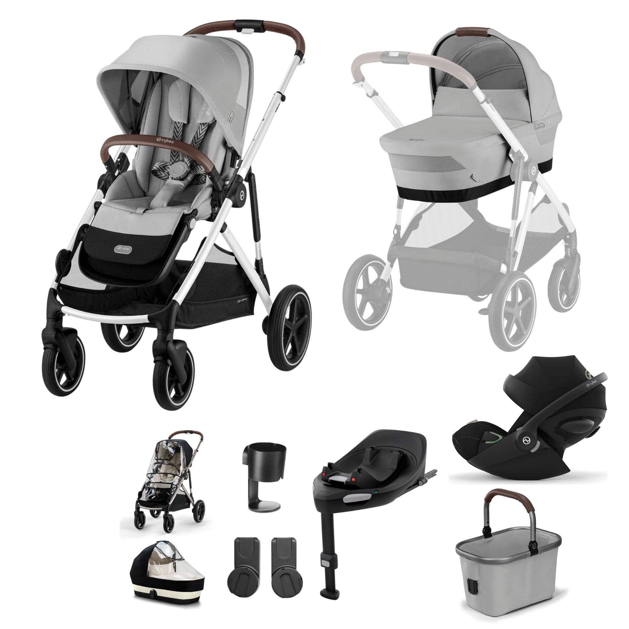Cybex travel systems Cybex Gazelle S Luxury Bundle - Silver/Stone Grey 18495-STO-GRY-4