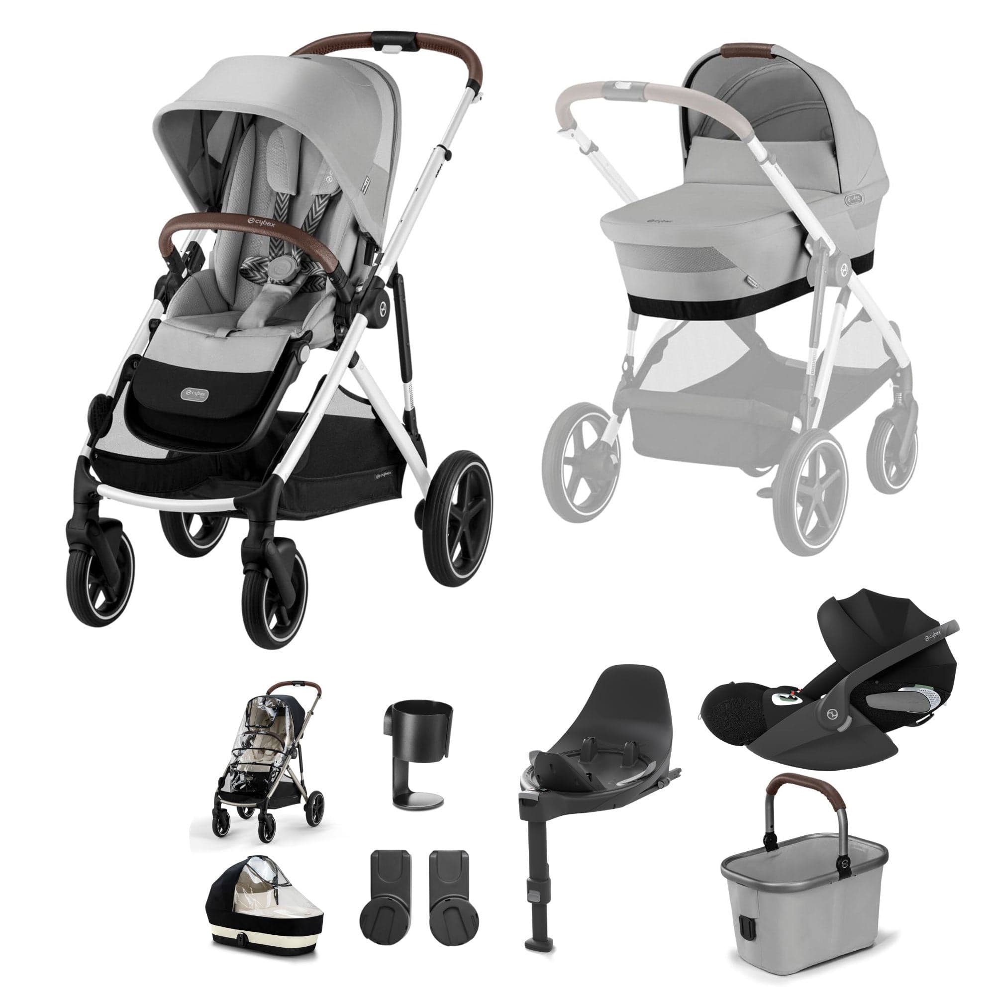 Cybex travel systems Cybex Gazelle S Luxury Bundle - Silver/Stone Grey 18495-STO-GRY-5