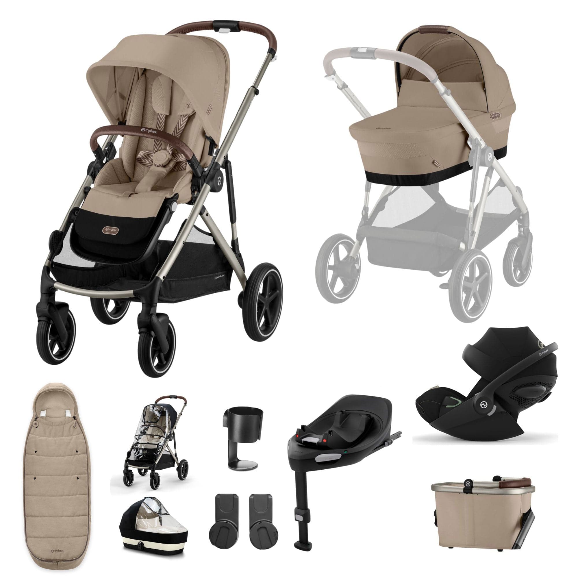 Cybex travel systems Cybex Gazelle S Luxury Bundle - Taupe/Almond Beige