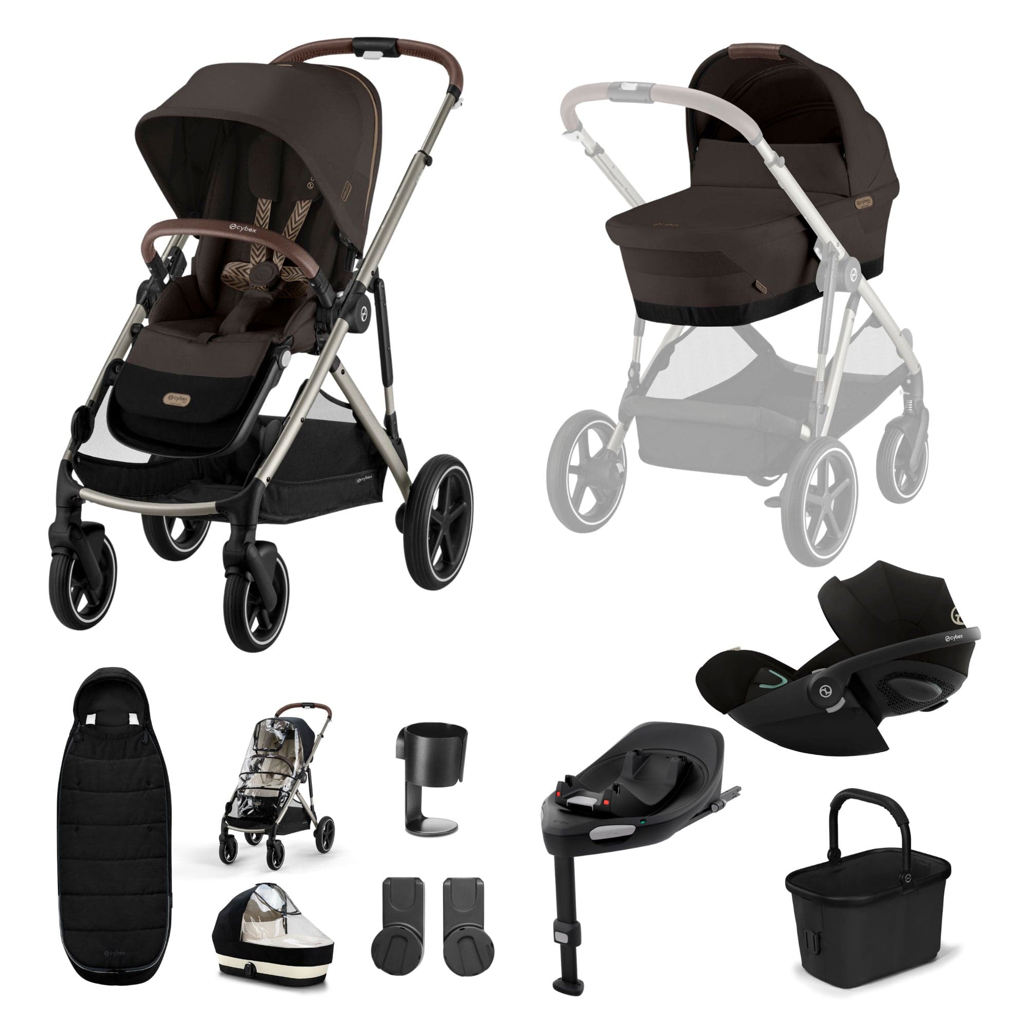 Cybex travel systems Cybex Gazelle S Luxury Bundle - Taupe/Chocolate Brown 19515-GAZ-LUX-G-CHB-1