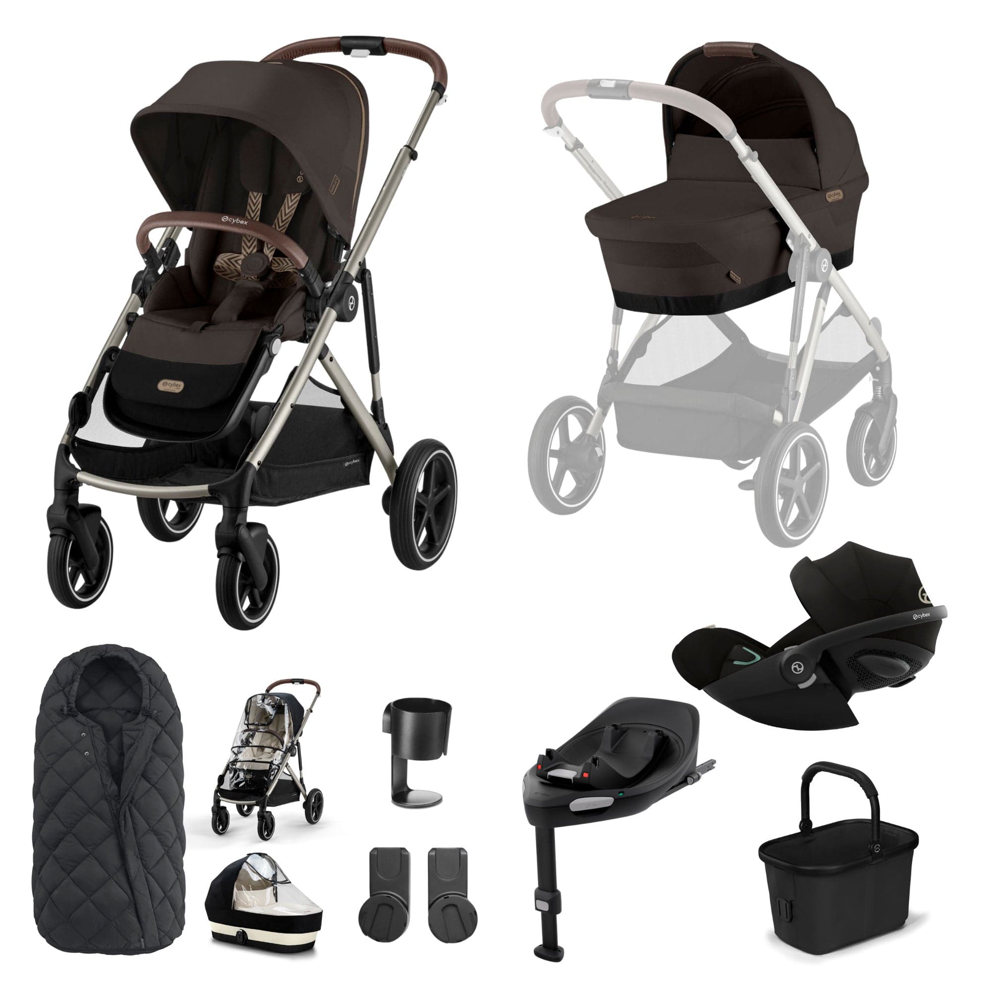 Cybex travel systems Cybex Gazelle S Luxury Bundle - Taupe/Chocolate Brown 19515-GAZ-LUX-G-CHB-3