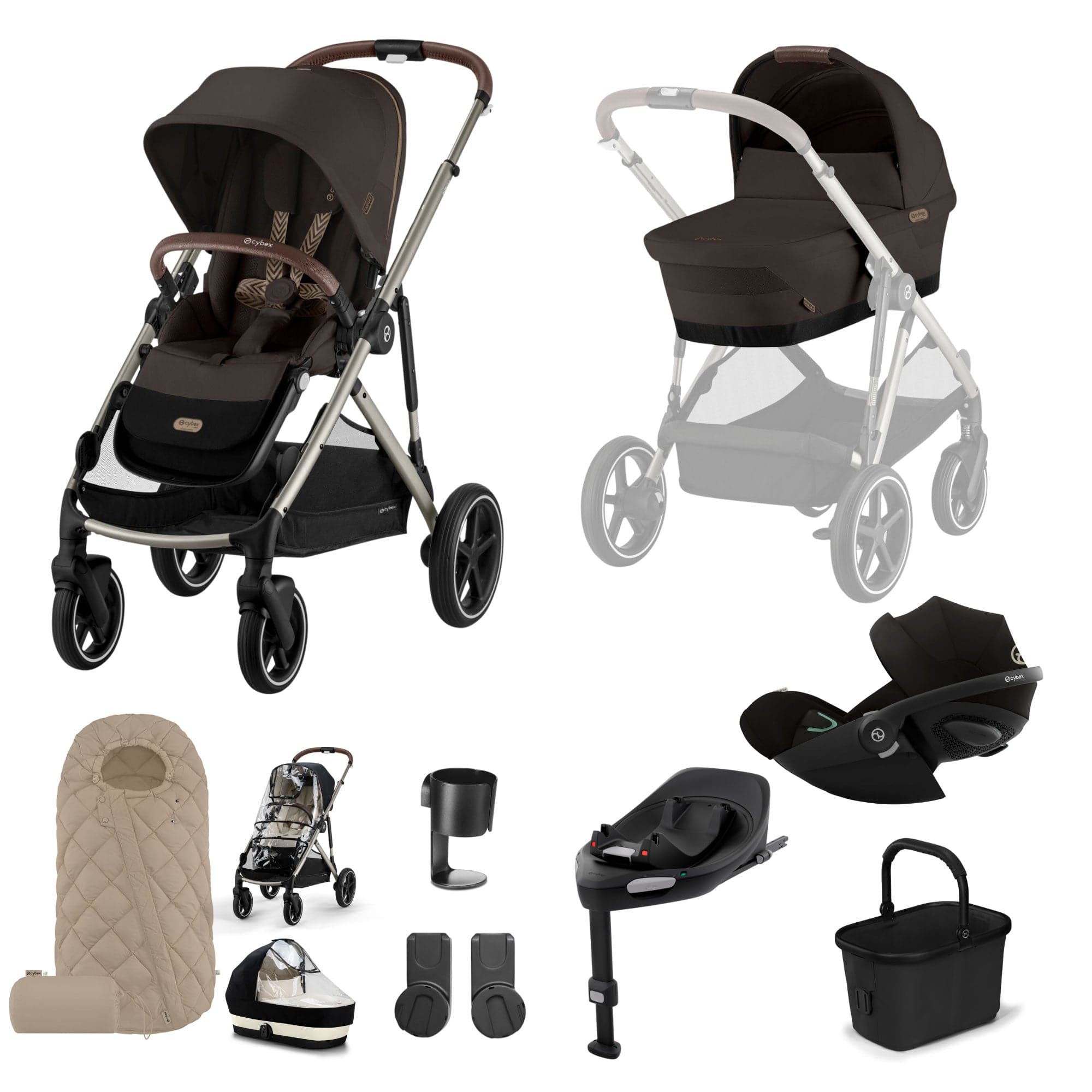 Cybex travel systems Cybex Gazelle S Luxury Bundle - Taupe/Chocolate Brown 19515-GAZ-LUX-G-CHB-4