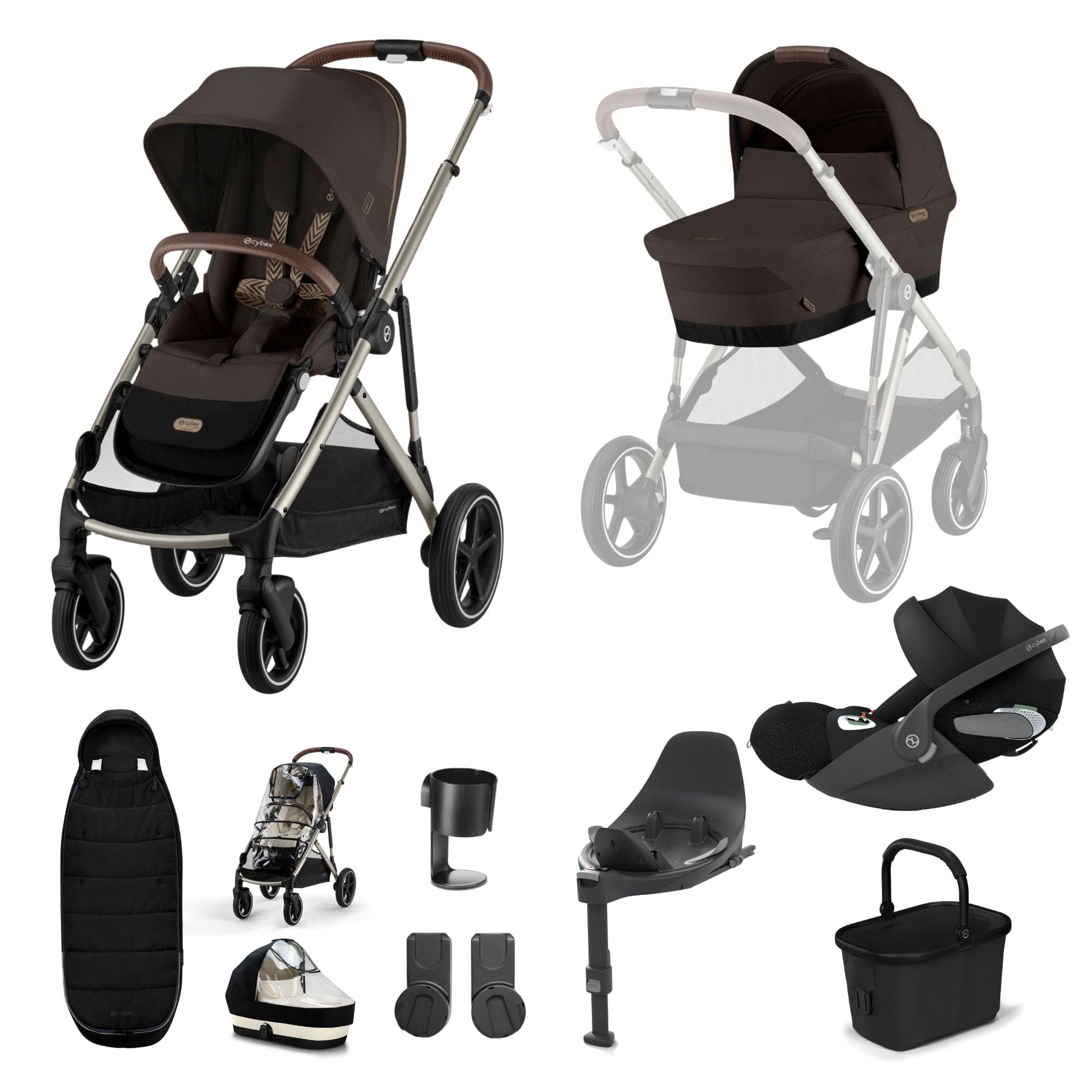 Cybex travel systems Cybex Gazelle S Luxury Bundle - Taupe/Chocolate Brown 19520-GAZ-LUX-T-CHB-1
