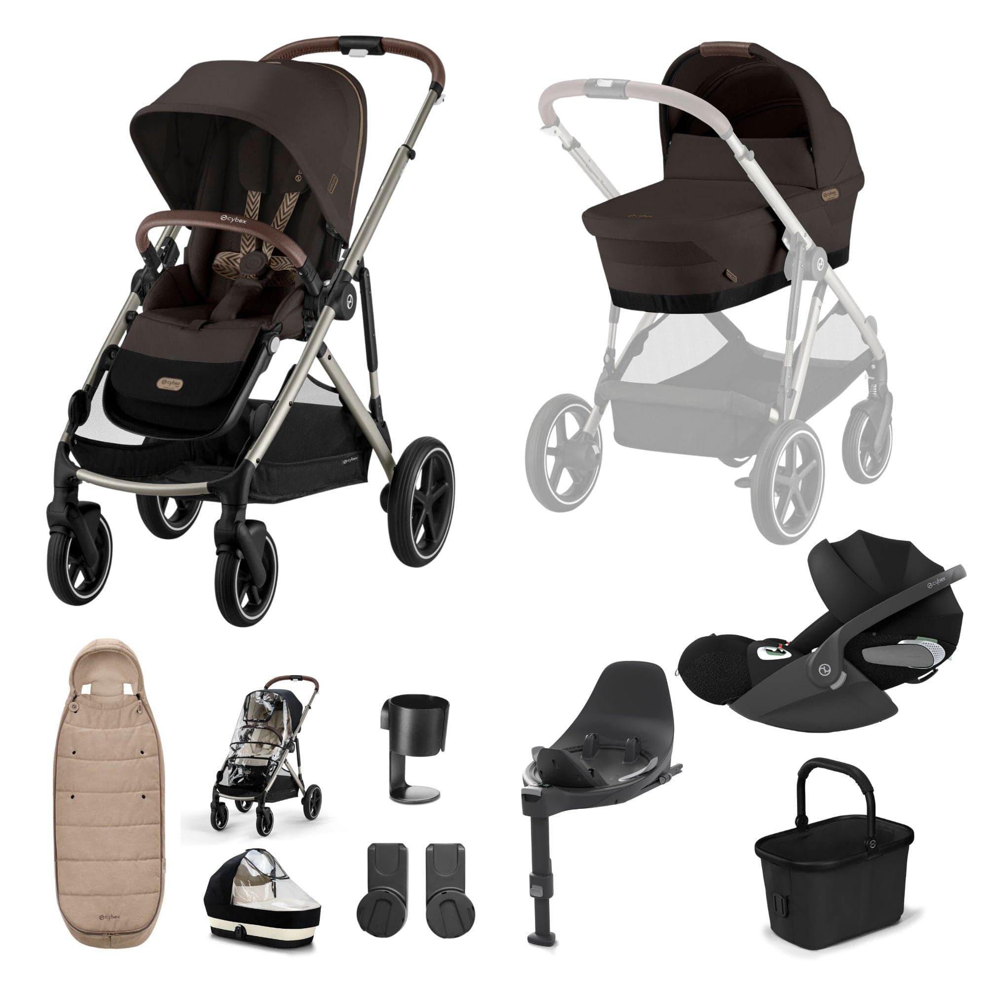 Cybex travel systems Cybex Gazelle S Luxury Bundle - Taupe/Chocolate Brown 19520-GAZ-LUX-T-CHB-2