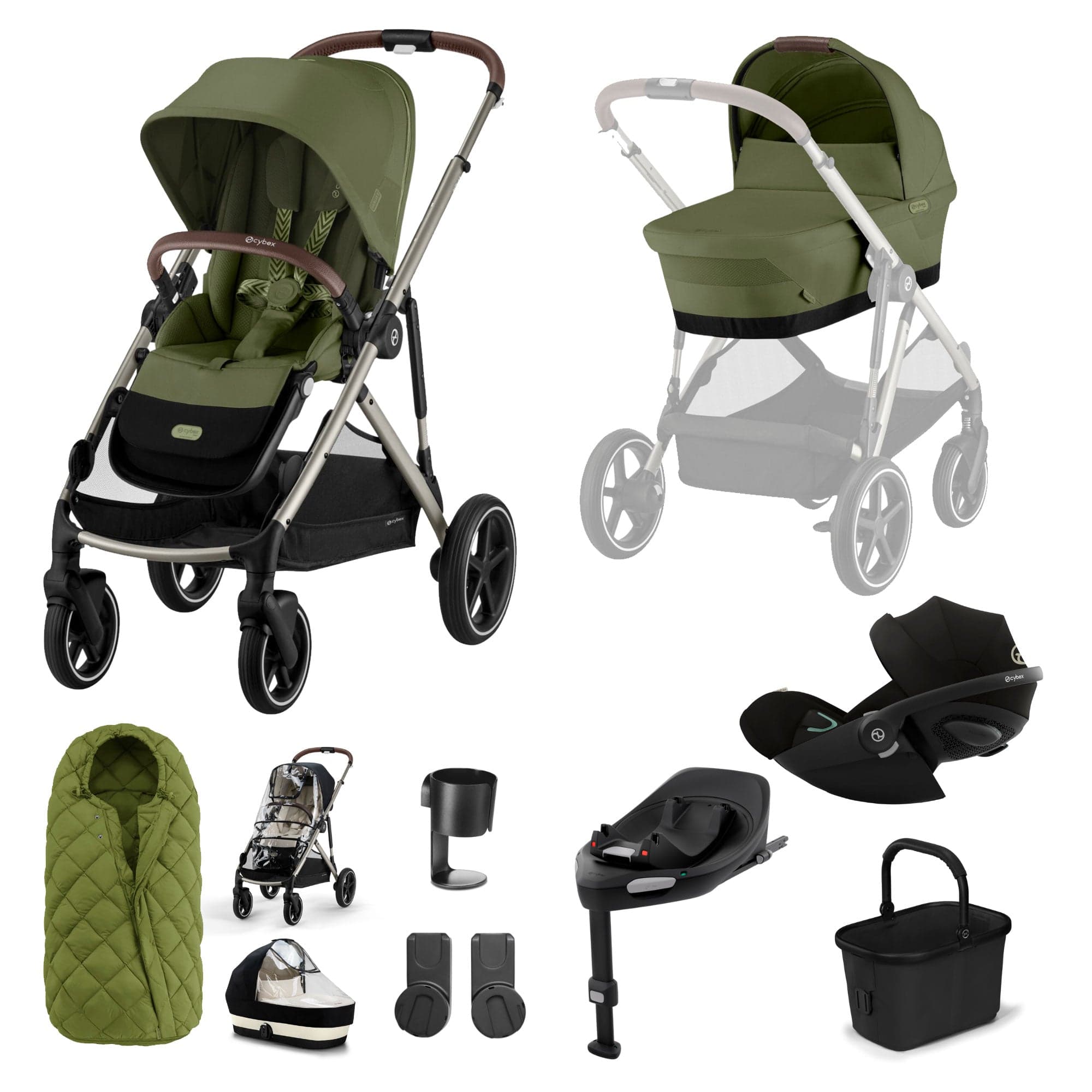 Cybex travel systems Cybex Gazelle S Luxury Bundle - Taupe/Moss Green 19497-GAZ-LUX-G-MOS-3