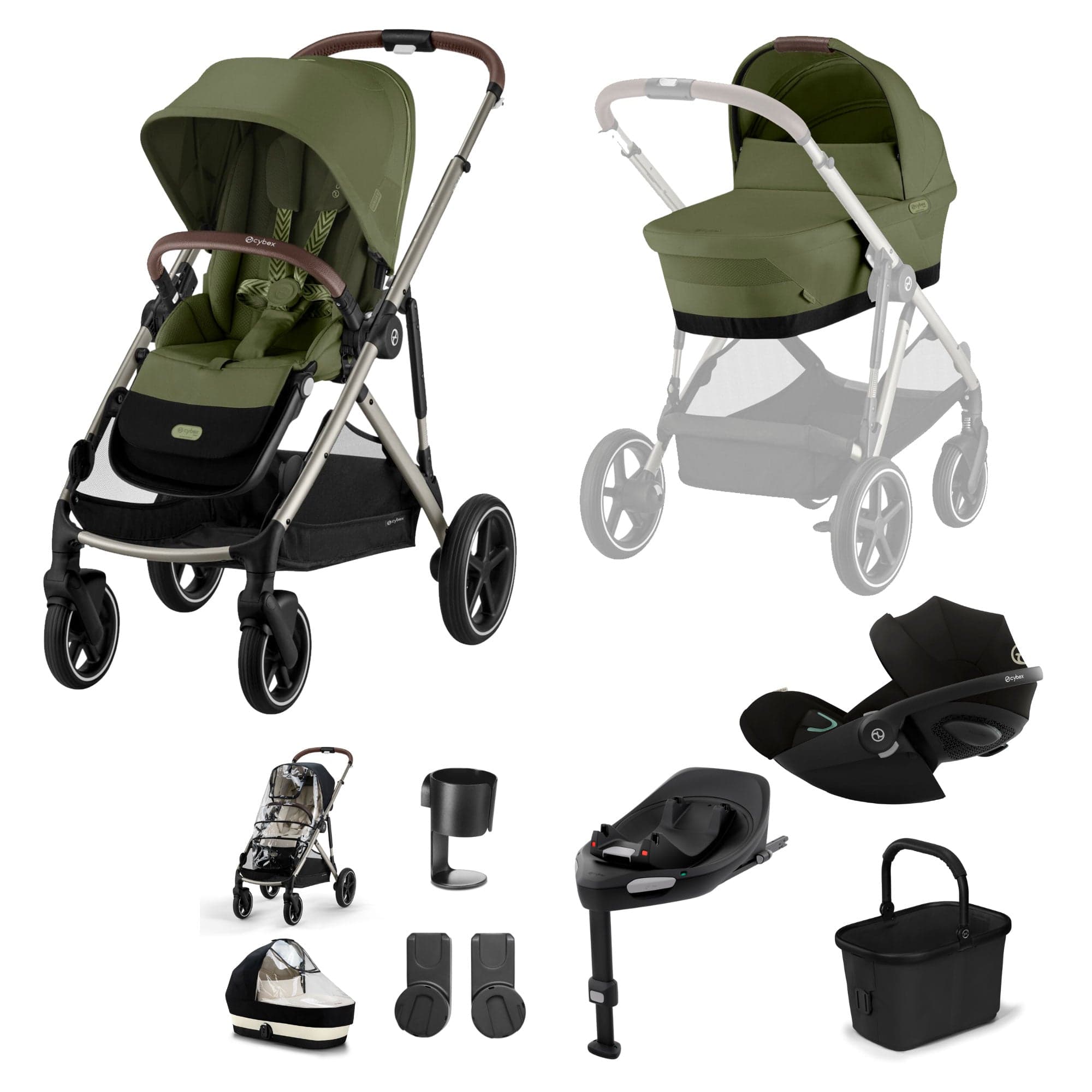 Cybex travel systems Cybex Gazelle S Luxury Bundle - Taupe/Moss Green 19497-GAZ-LUX-G-MOS-4
