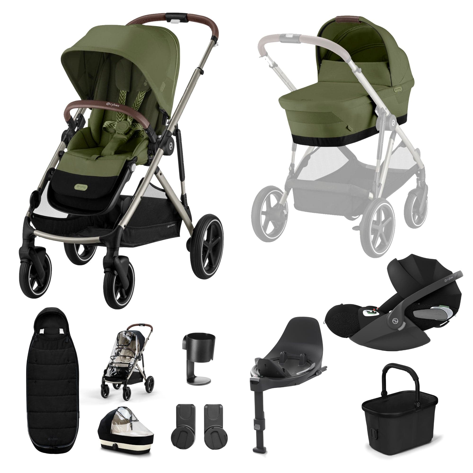 Cybex travel systems Cybex Gazelle S Luxury Bundle - Taupe/Moss Green 19501-GAZ-LUX-T-MOS-1