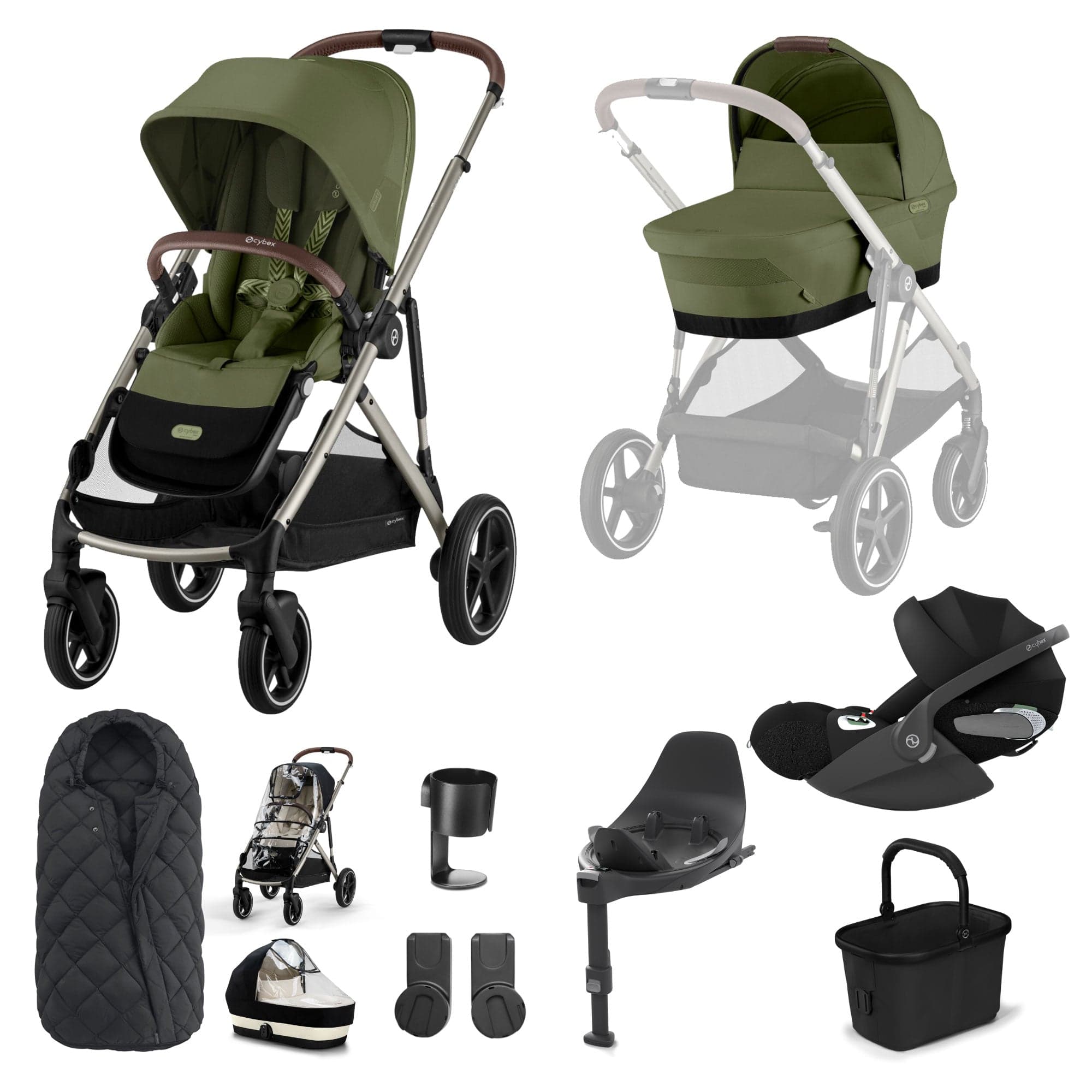 Cybex travel systems Cybex Gazelle S Luxury Bundle - Taupe/Moss Green 19501-GAZ-LUX-T-MOS-2