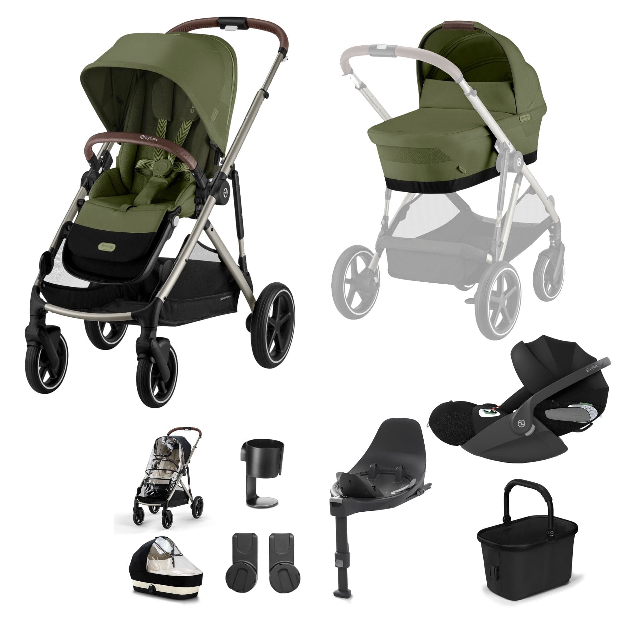 Cybex travel systems Cybex Gazelle S Luxury Bundle - Taupe/Moss Green 19501-GAZ-LUX-T-MOS-4