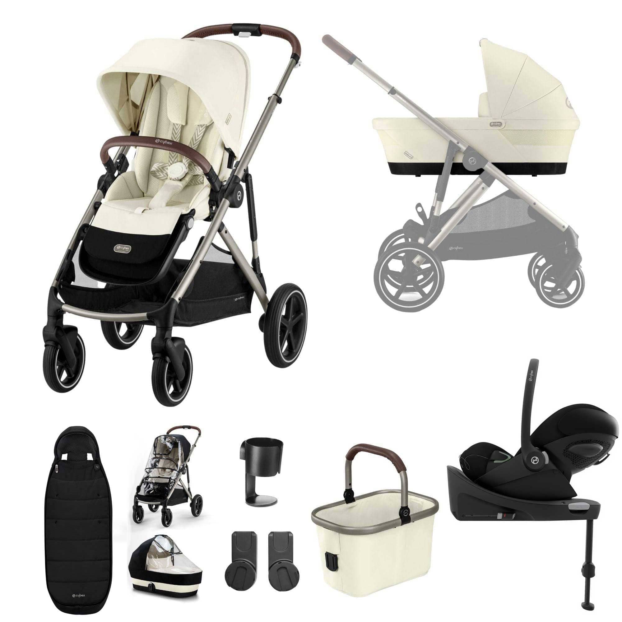 Cybex travel systems Cybex Gazelle S Luxury Bundle - Taupe/Seashell Beige 19306-TPE-SEA-BEI