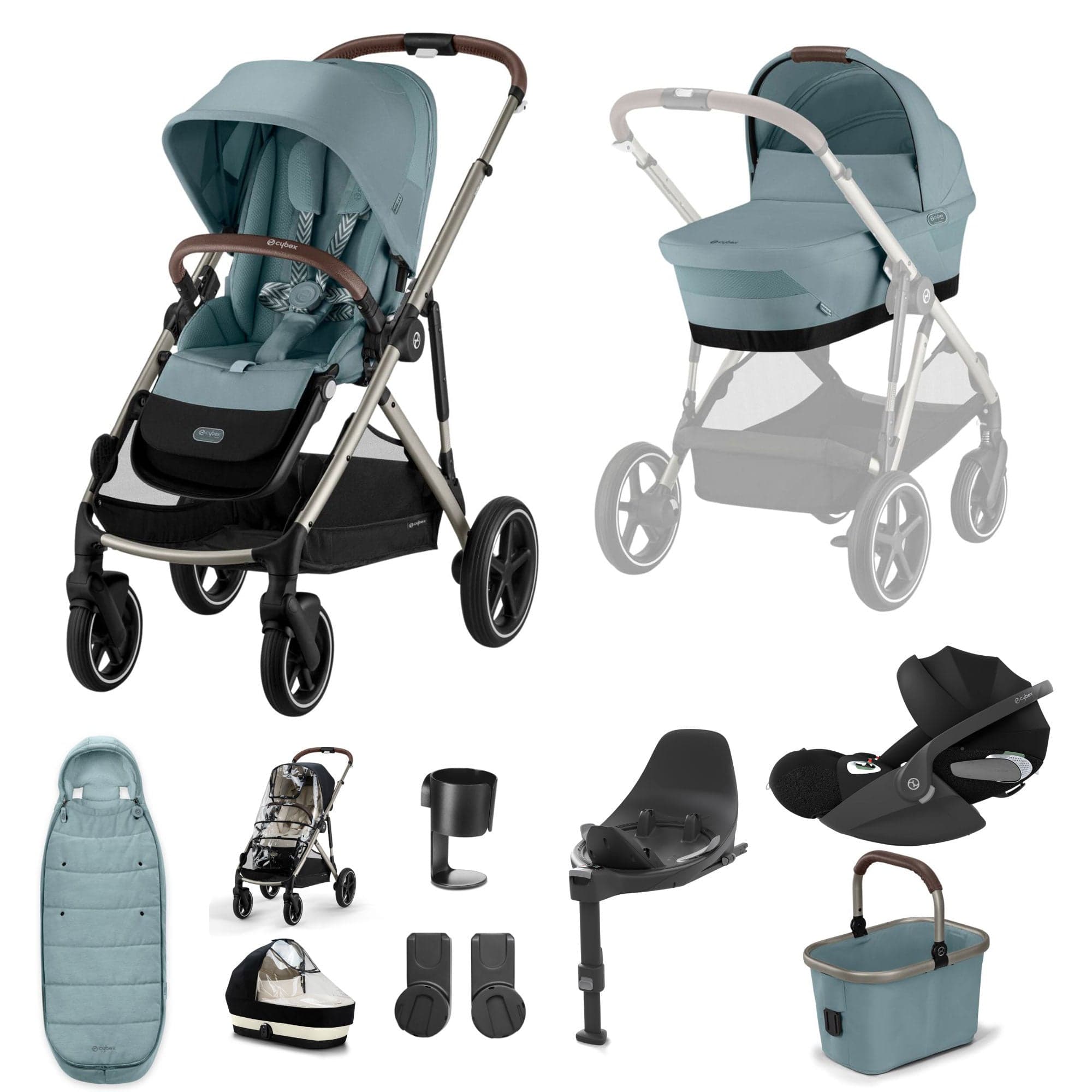 Cybex travel systems Cybex Gazelle S Luxury Bundle - Taupe/Stormy Blue 18501-STO-BLU-1