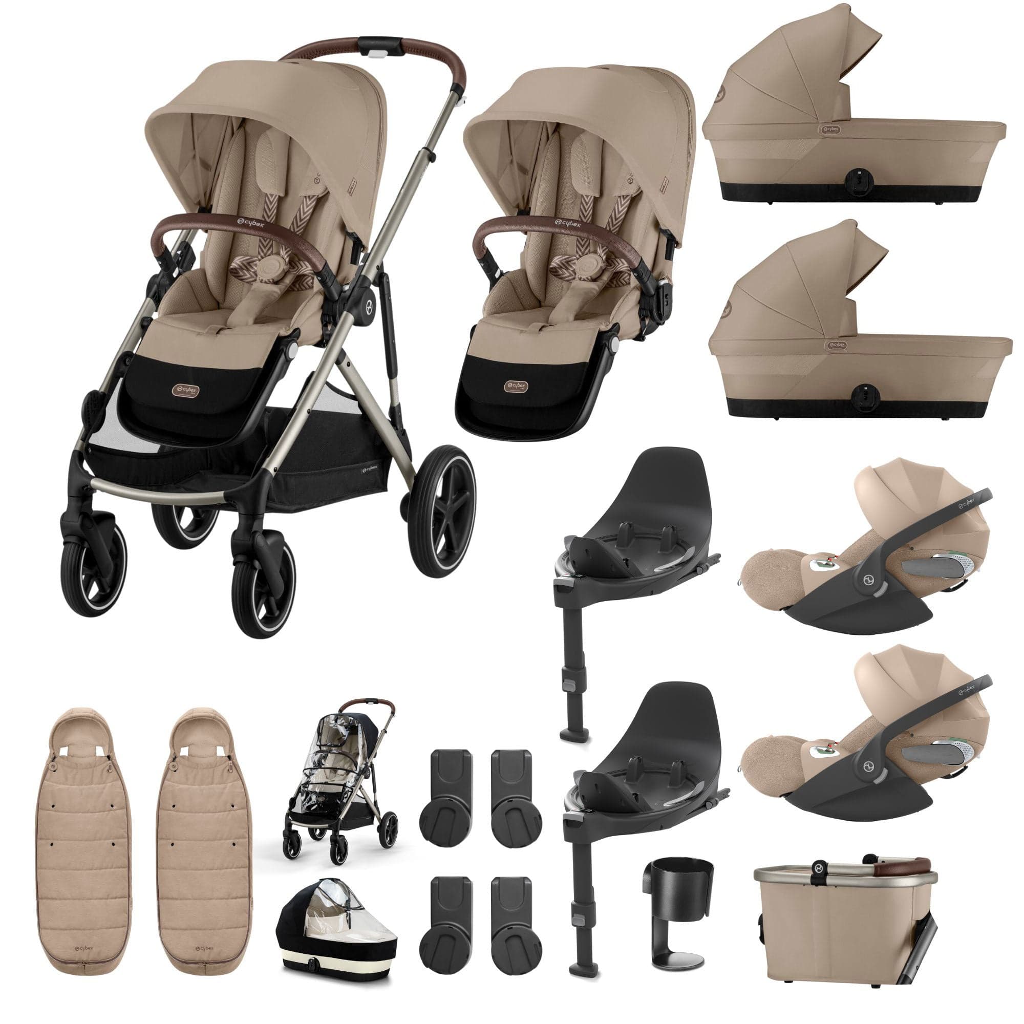 Cybex travel systems Cybex Gazelle S Twin Luxury Pushchair Bundle - Almond Beige 20391-TWN-LUX-ALM-4