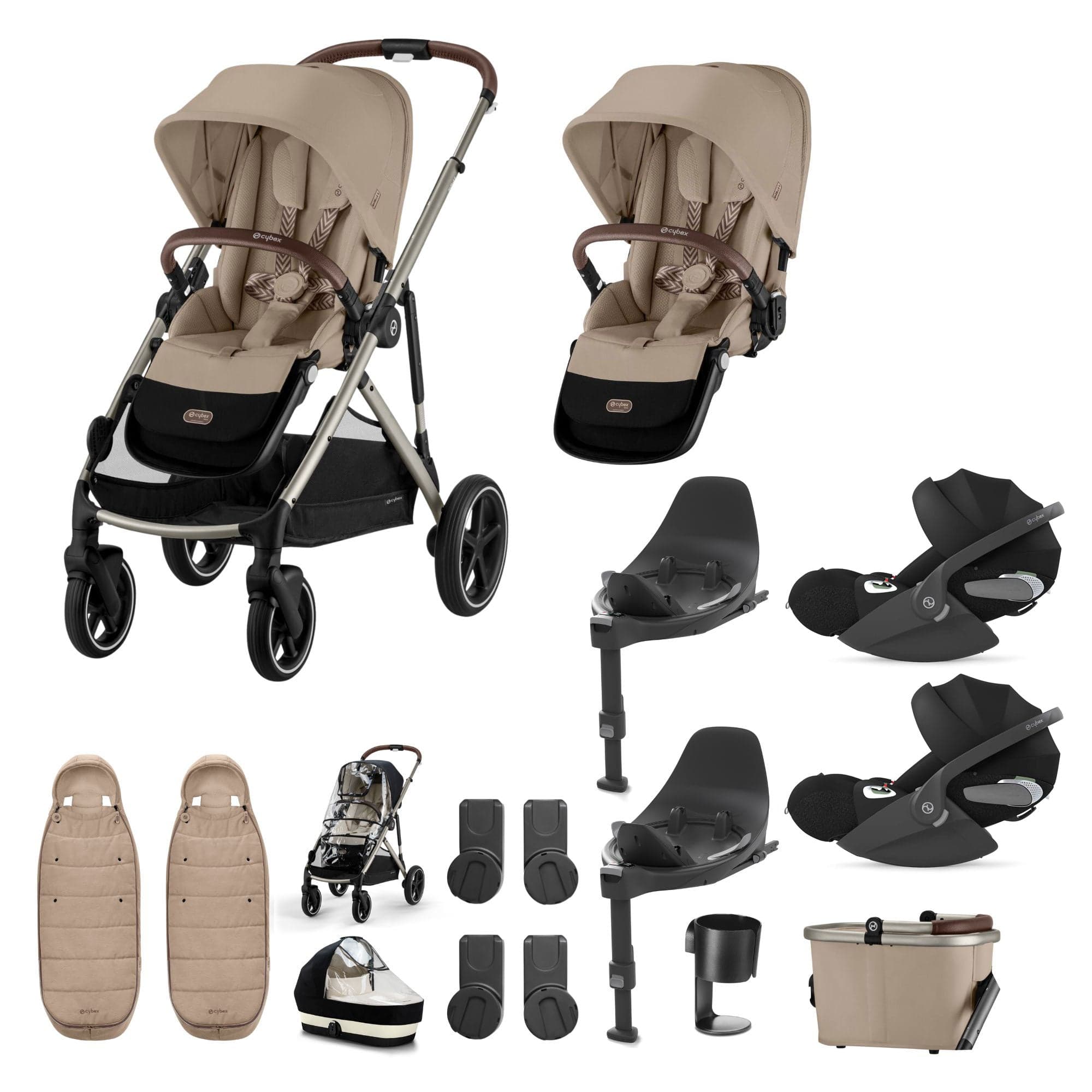 Cybex travel systems Cybex Gazelle S Twin Luxury Pushchair Bundle - Almond Beige 20391-TWN-LUX-ALM-6