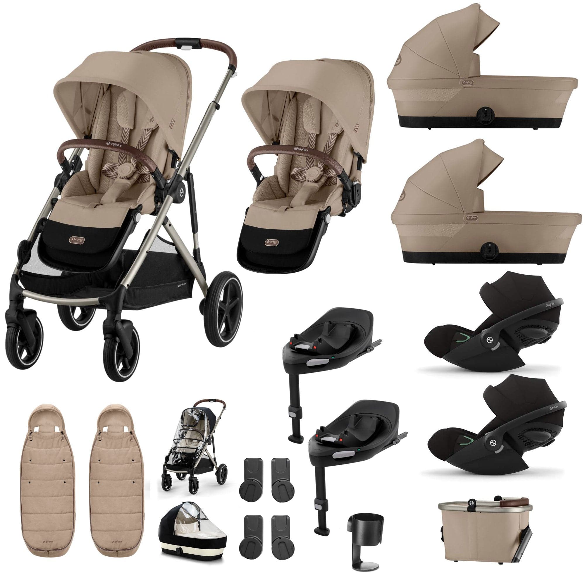 Cybex travel systems Cybex Gazelle S Twin Luxury Pushchair Bundle - Almond Beige 20391-TWN-LUX-ALM-7