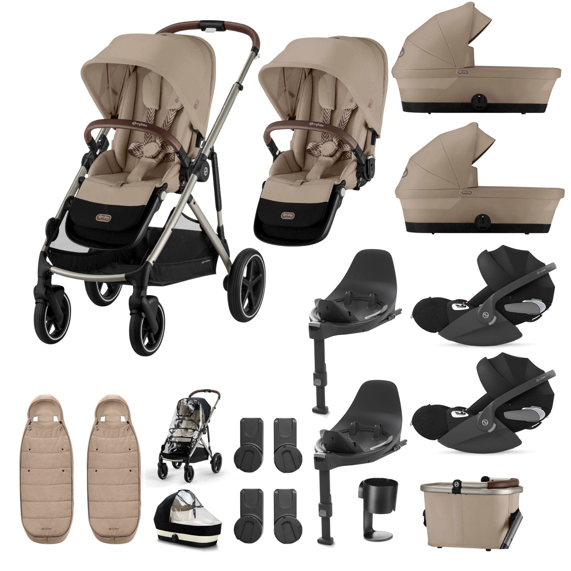 Cybex travel systems Cybex Gazelle S Twin Luxury Pushchair Bundle - Almond Beige 20391-TWN-LUX-ALM-8