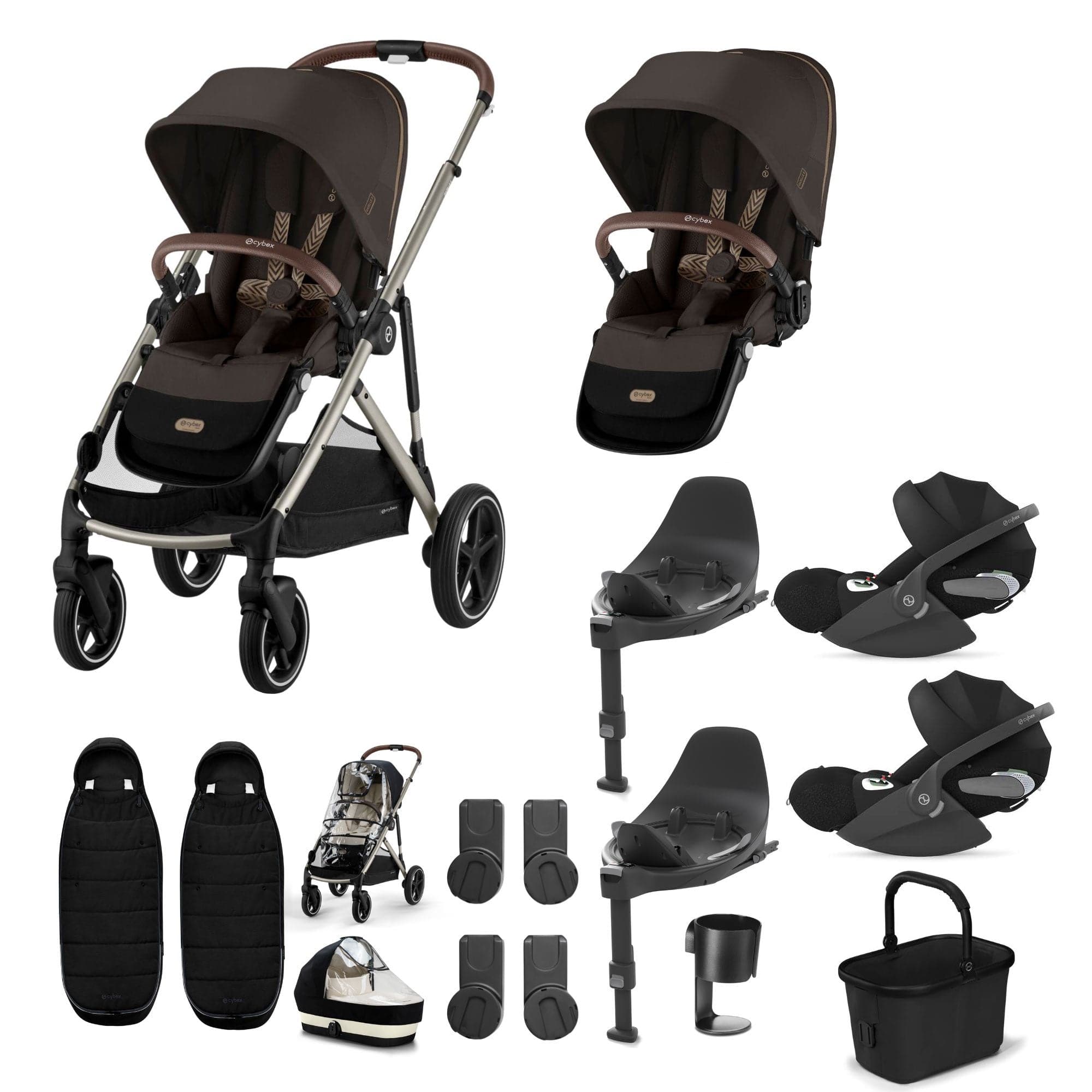 Cybex travel systems Cybex Gazelle S Twin Luxury Pushchair Bundle - Chocolate Brown 20391-TWN-LUX-CHO-6