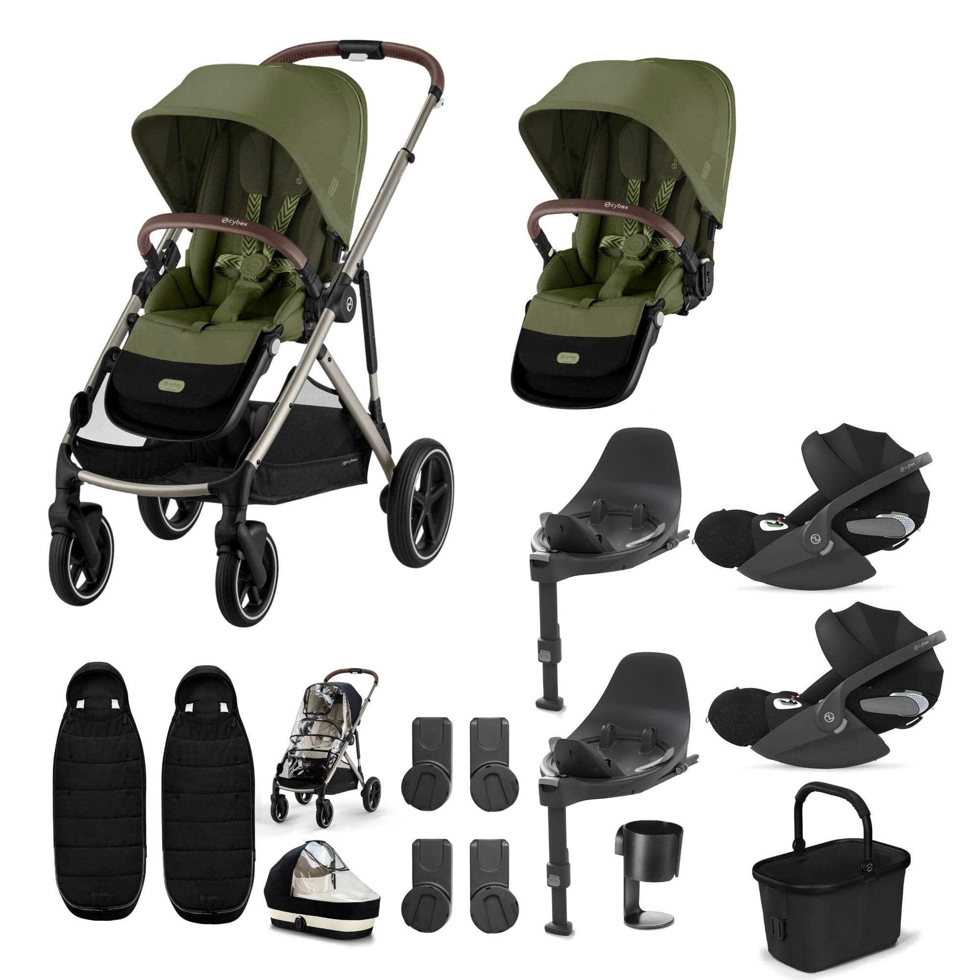 Cybex travel systems Cybex Gazelle S Twin Luxury Pushchair Bundle - Moss Green 20391-TWN-LUX-MSS-6