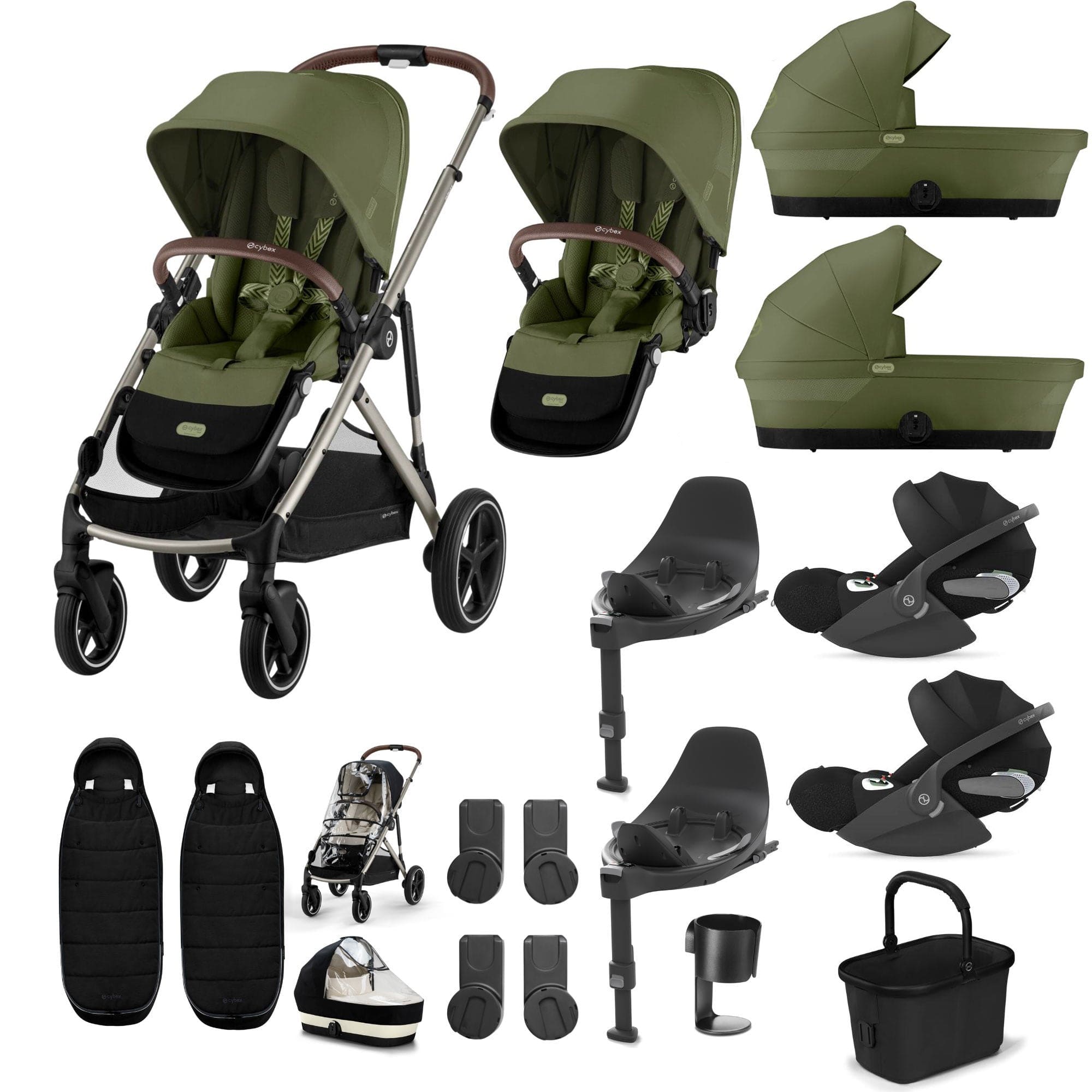 Cybex travel systems Cybex Gazelle S Twin Luxury Pushchair Bundle - Moss Green 20391-TWN-LUX-MSS-8
