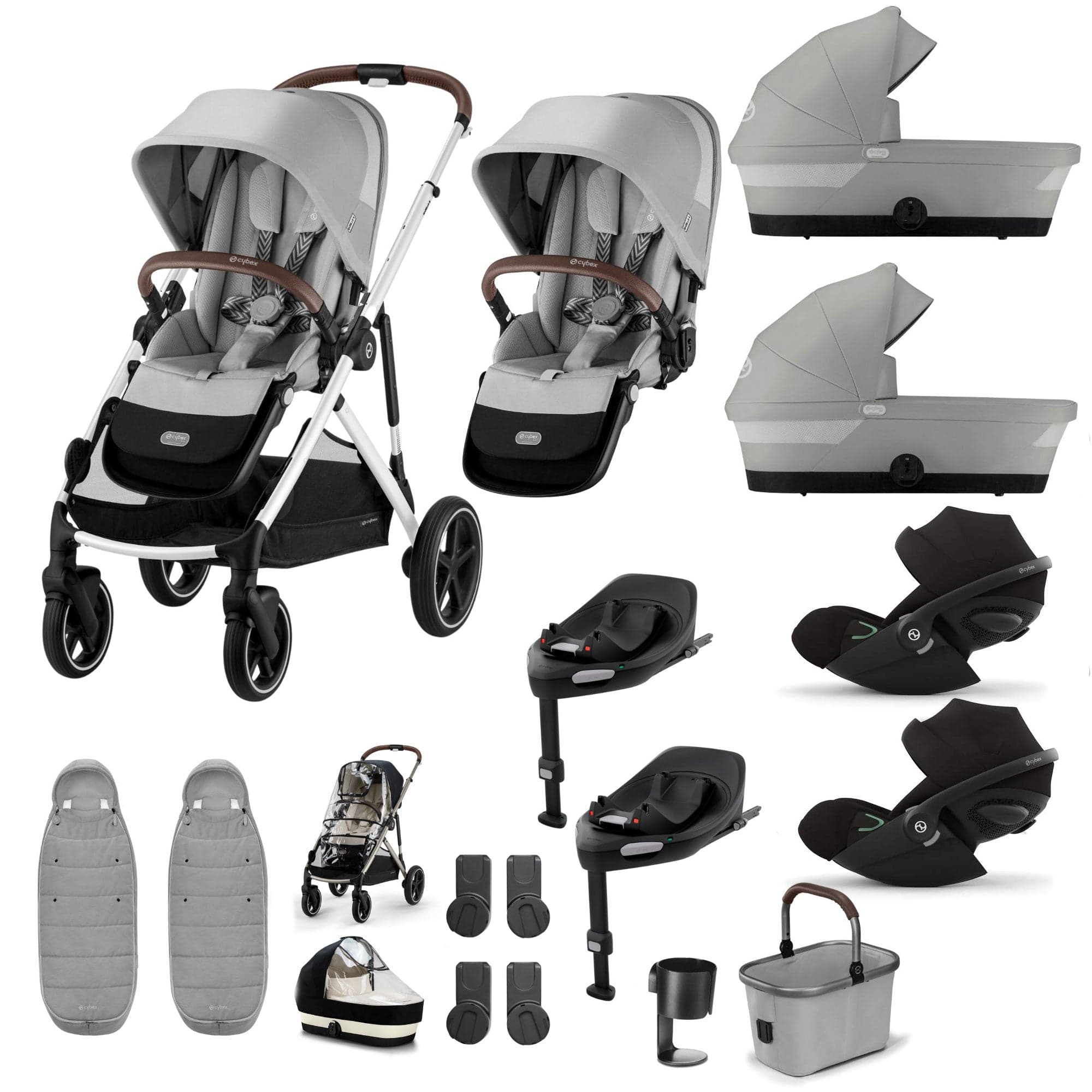 Cybex travel systems Cybex Gazelle S Twin Luxury Pushchair Bundle - Stone Grey 20391-TWN-LUX-STO-7