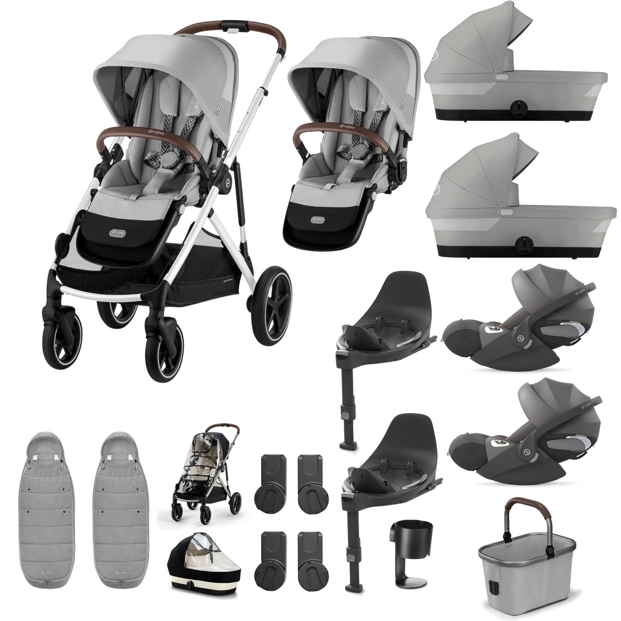 Cybex travel systems Cybex Gazelle S Twin Luxury Pushchair Bundle - Stone Grey 20391-TWN-LUX-STO-8