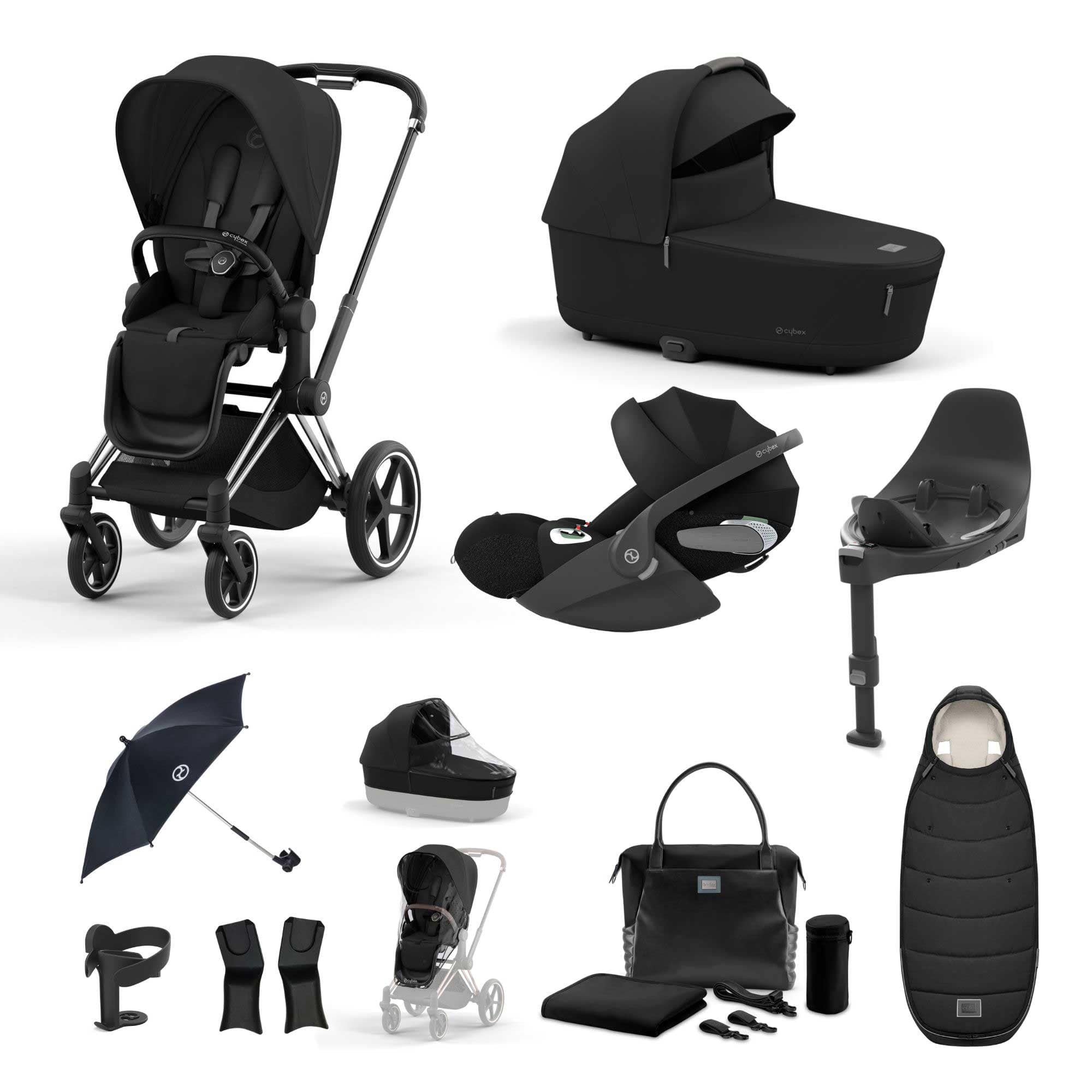Cybex travel systems Cybex Priam Cloud T Travel System - Sepia Black 19681-CHR-CLT-SEP-BLK