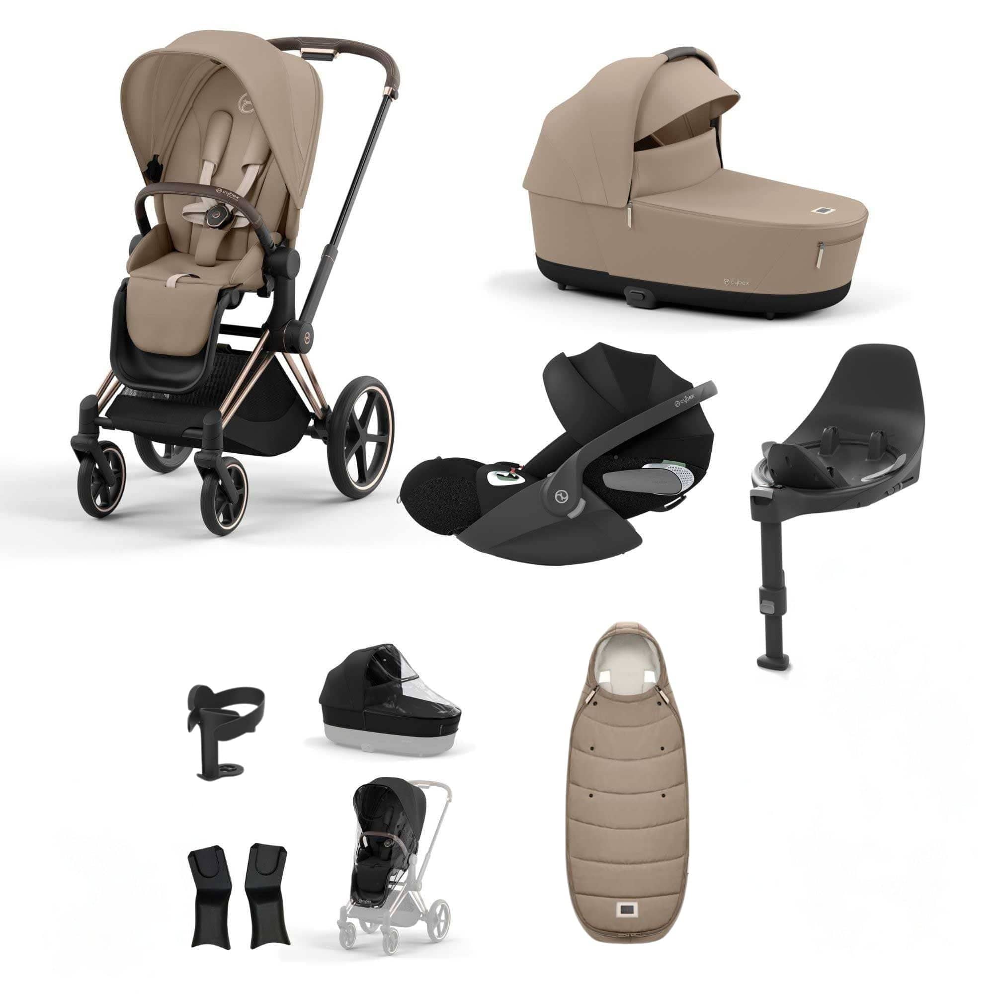 Cybex travel systems Cybex Priam Essential Travel Bundle - Cozy Beige 19696-RSG-CLT-CZY-BEI-a