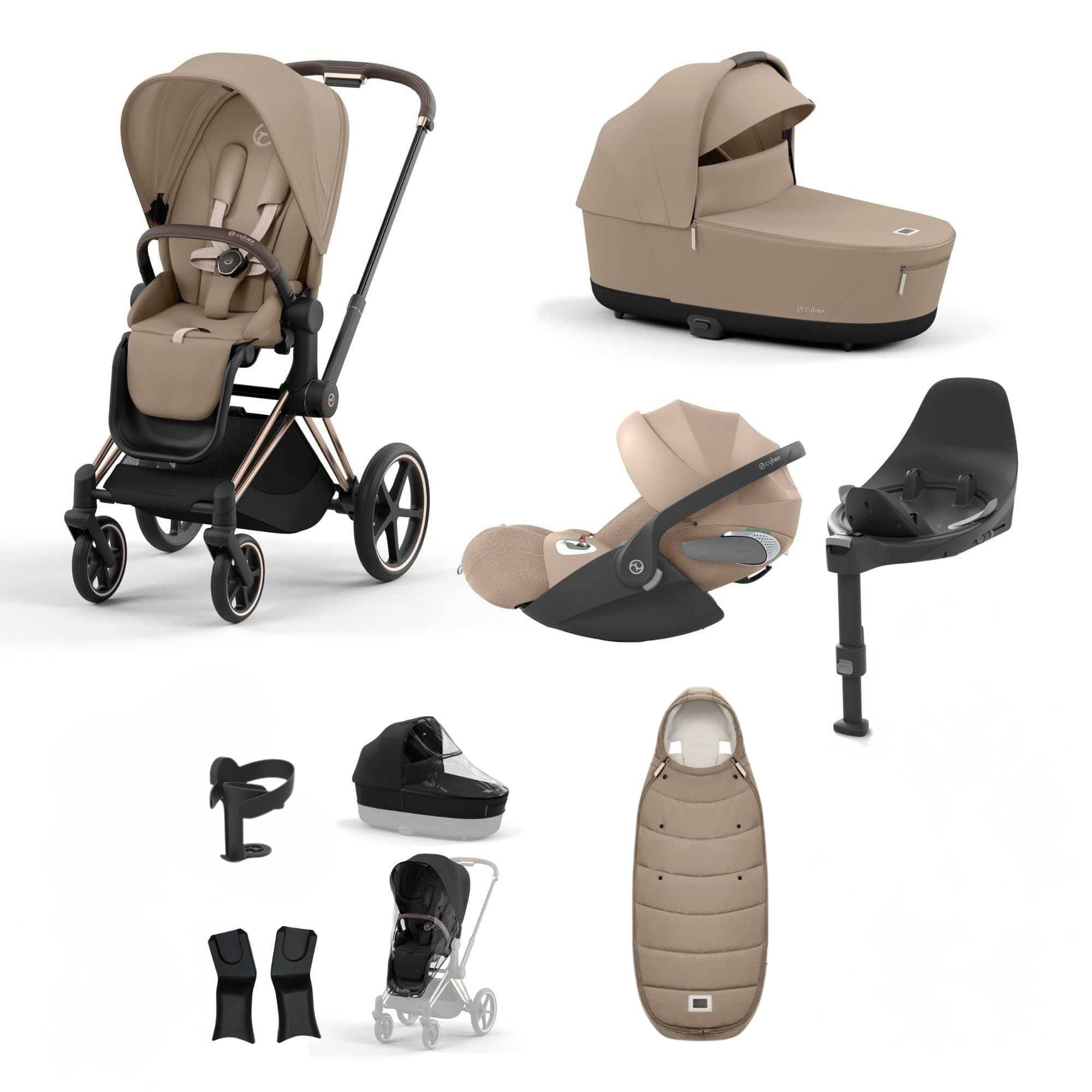 Cybex travel systems Cybex Priam Essential Travel Bundle - Cozy Beige 19701-RSG-CLT-PLUS-CZY-BEI-a