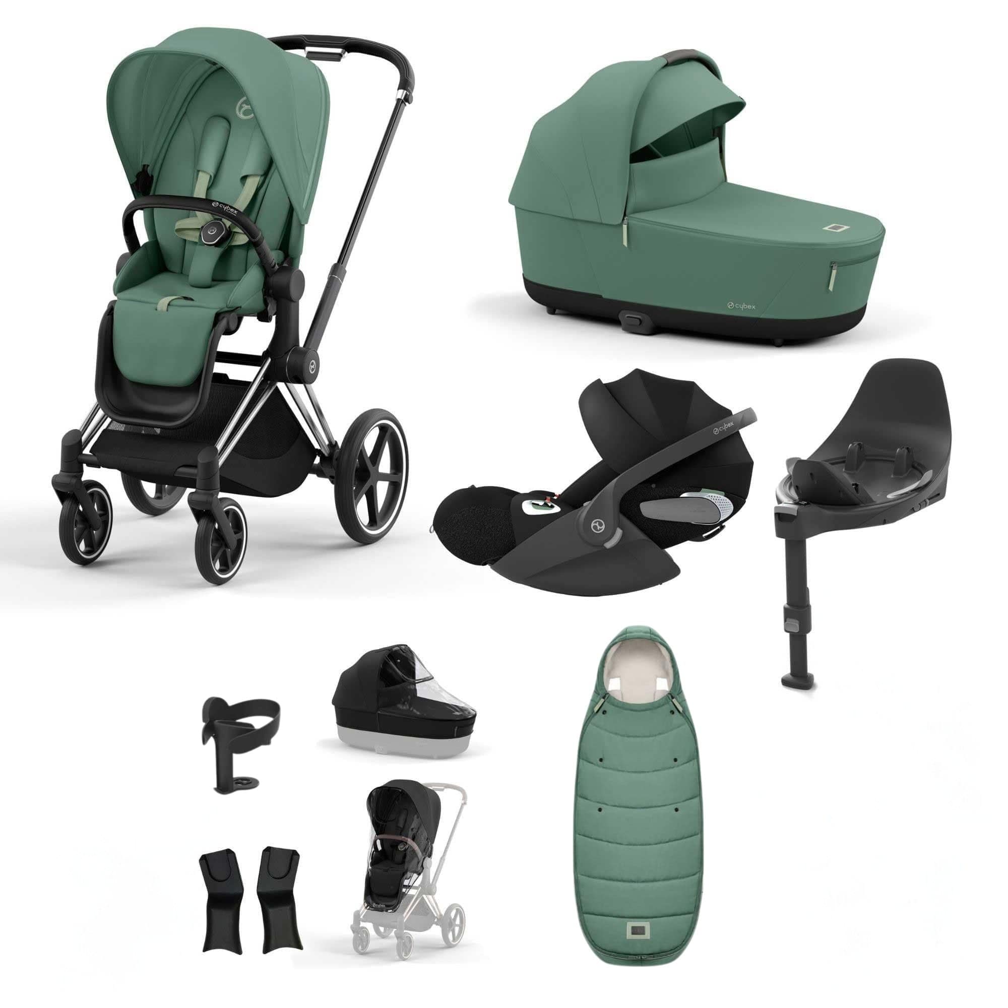 Cybex travel systems Cybex Priam Essential Travel Bundle - Leaf Green 19678-CHR-CLT-LEF-GRN-a