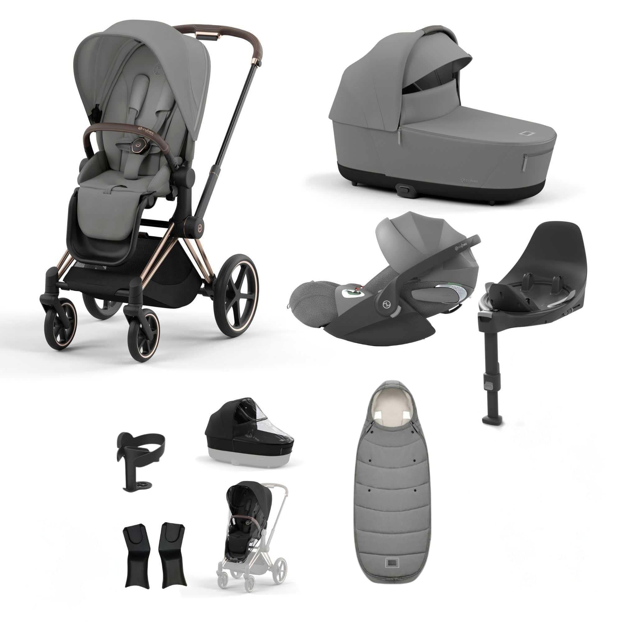 Cybex travel systems Cybex Priam Essential Travel Bundle - Mirage Grey 19703-RSG-CLT-PLUS-MIR-GRY-a