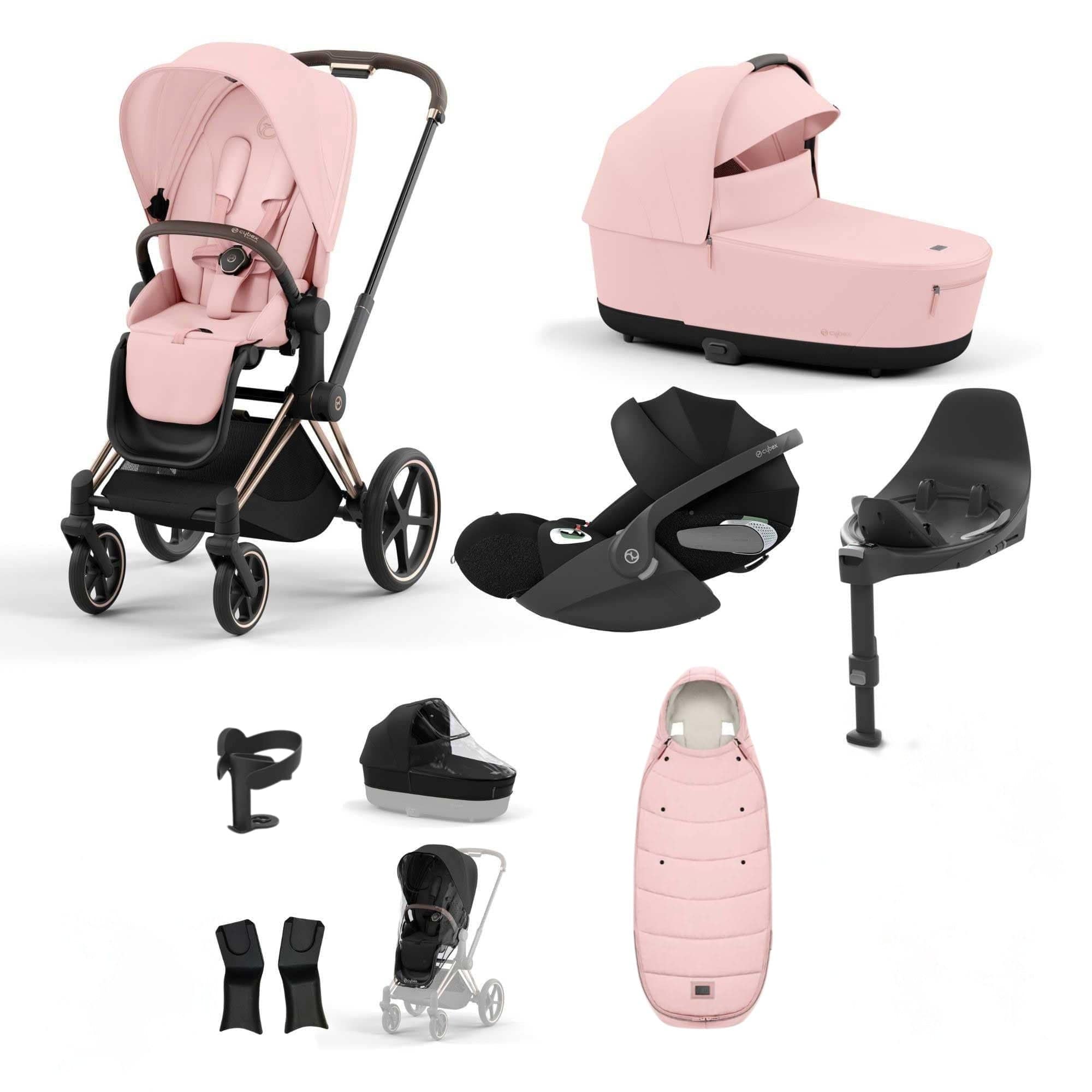 Cybex travel systems Cybex Priam Essential Travel Bundle - Peach Pink 19697-RSG-CLT-PCH-PNK-a