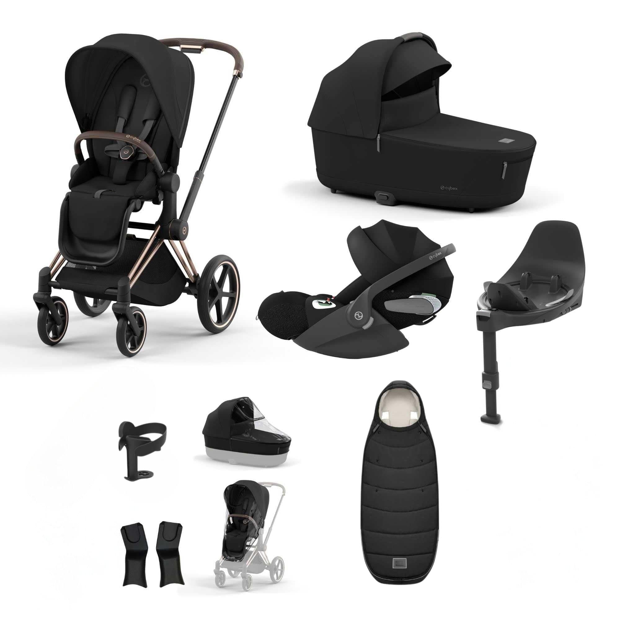 Cybex travel systems Cybex Priam Essential Travel Bundle - Sepia Black 19700-RSG-CLT-SEP-BLK-a