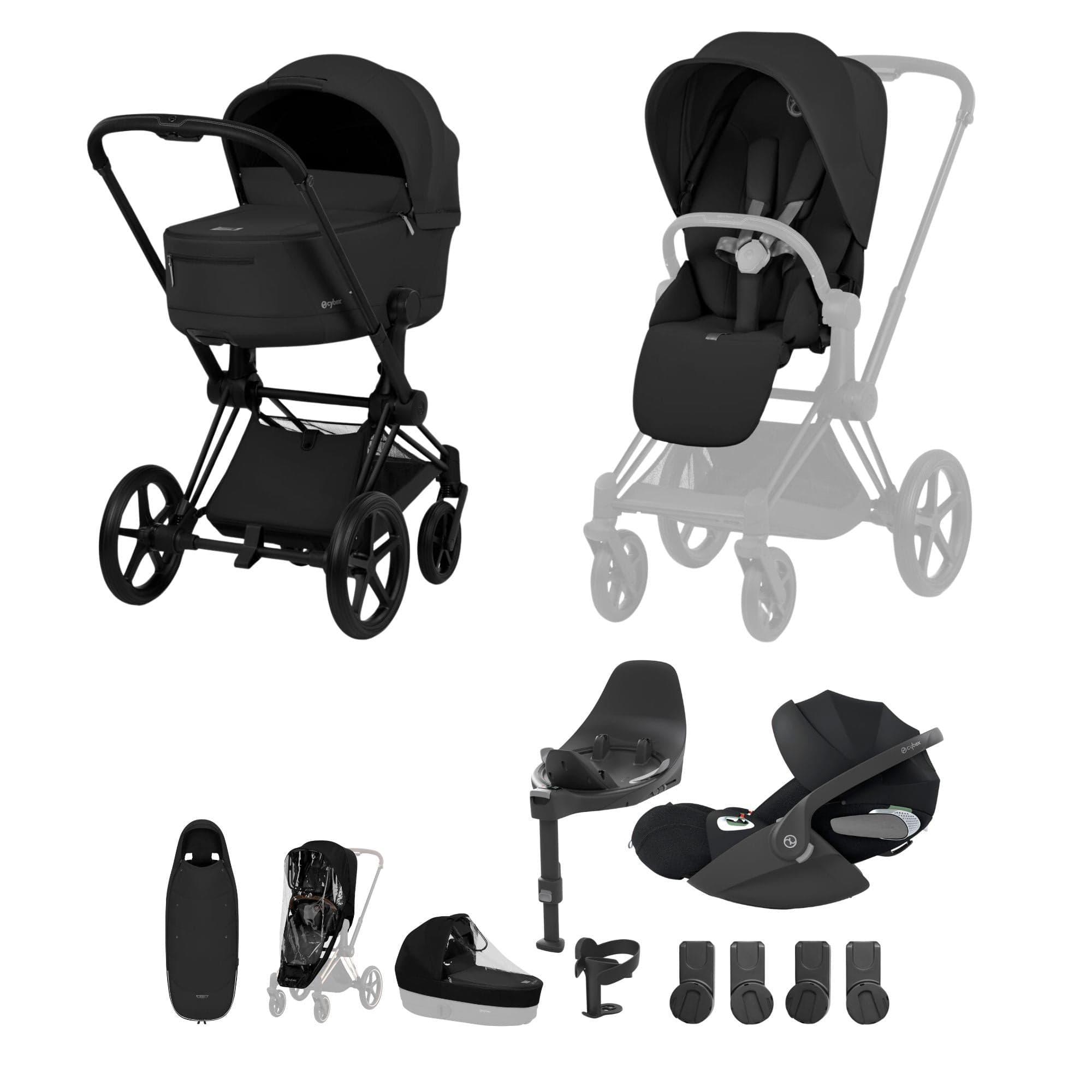 Cybex travel systems Cybex Priam Ultimate Accessory Bundle - Comfort Collection - Sepia Black 21955-MB-BLK-1