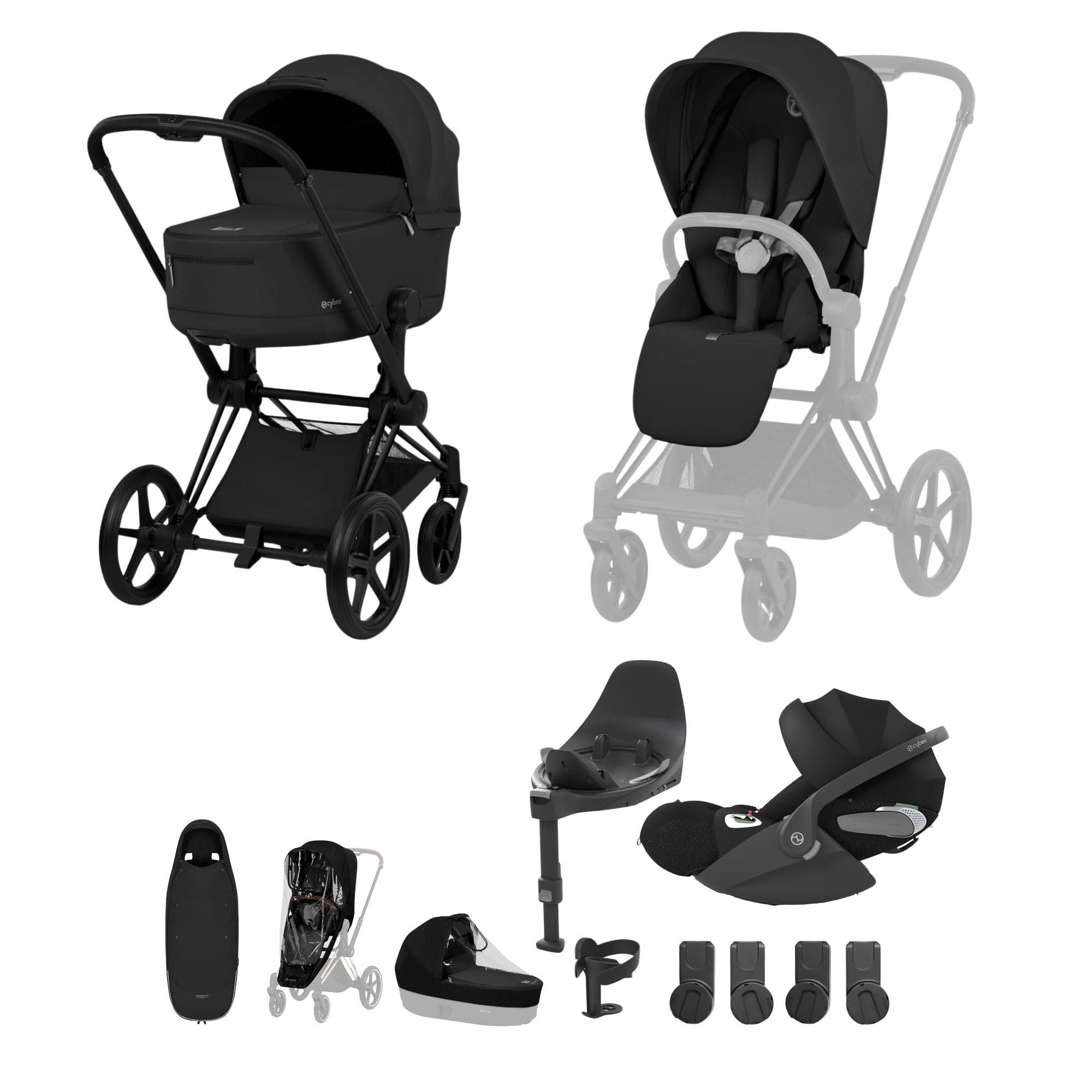 Cybex travel systems Cybex Priam Ultimate Accessory Bundle - Comfort Collection - Sepia Black 21955-MB-BLK